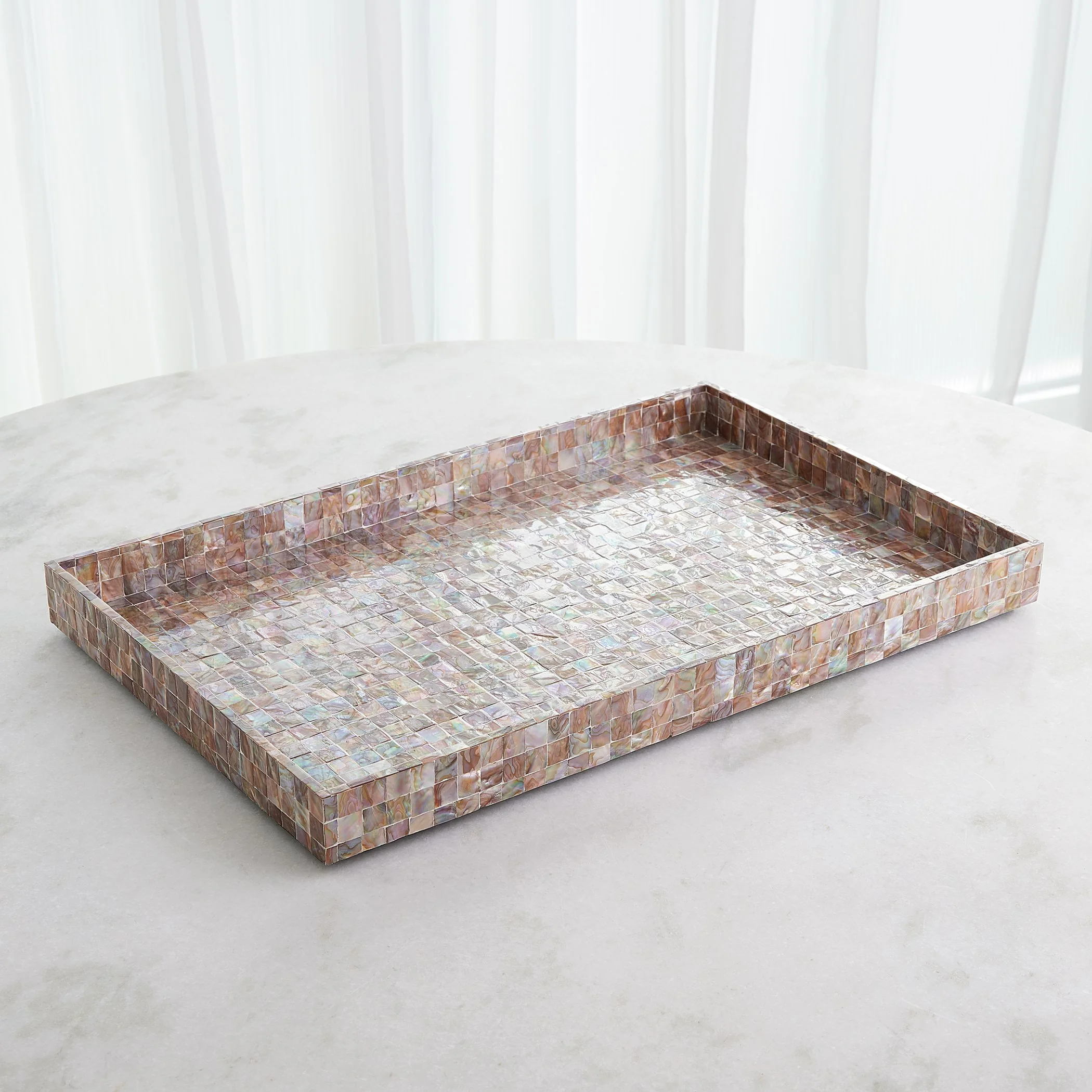 Global Views Mother Of Pearl Tray - Image 7