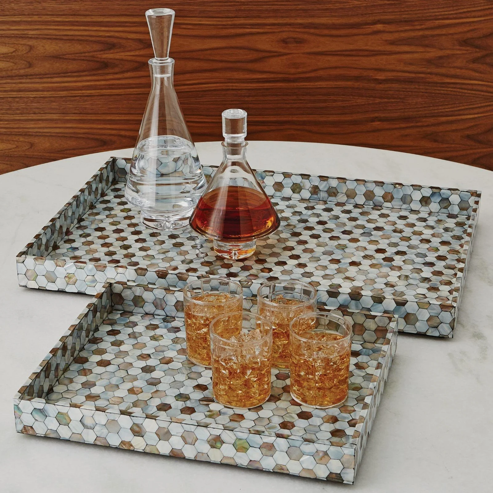 Global Views Mother Of Pearl Tray - Image 9