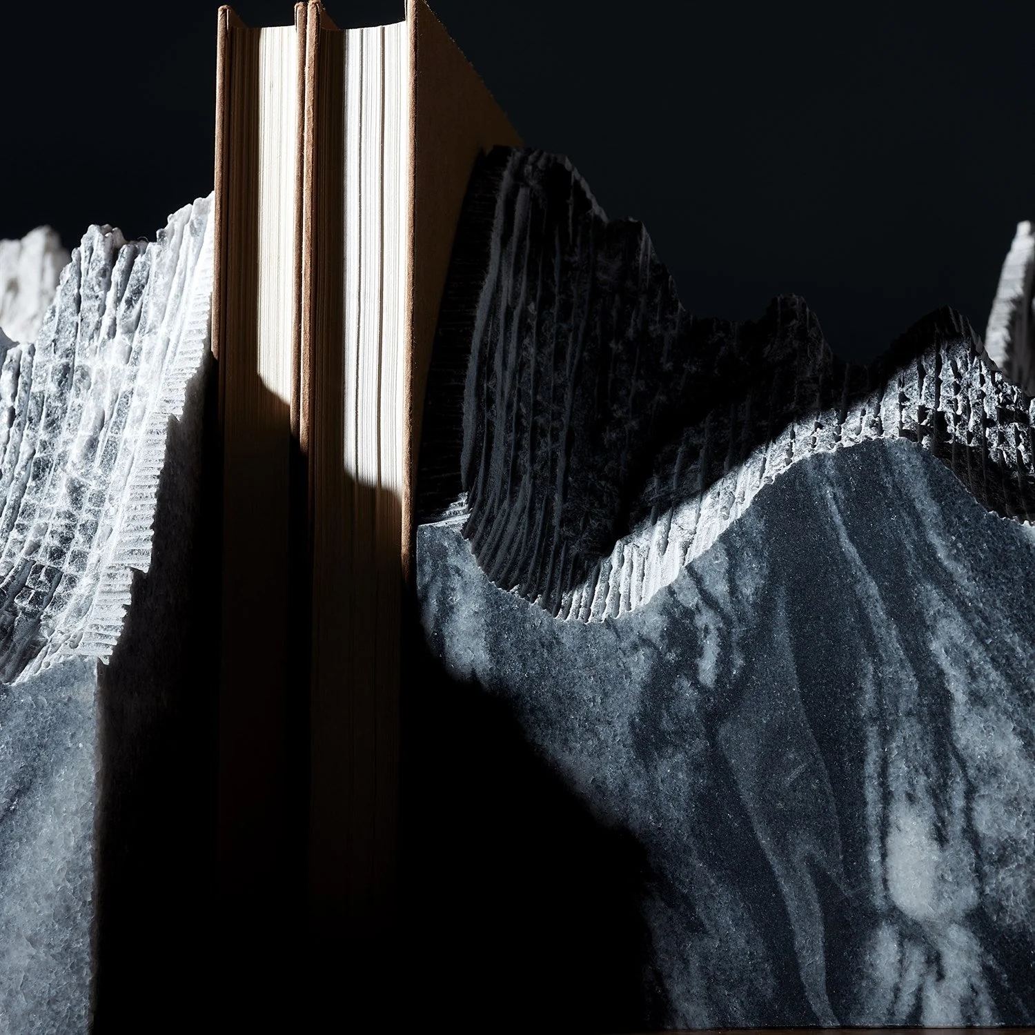 Global Views Mountain Summit Bookends - Black Marble - Set of 2 - Image 6