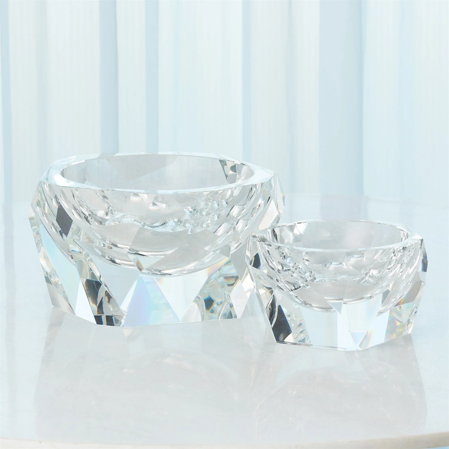 Global Views Multi Facet Crystal Bowl - Clear - Image 4