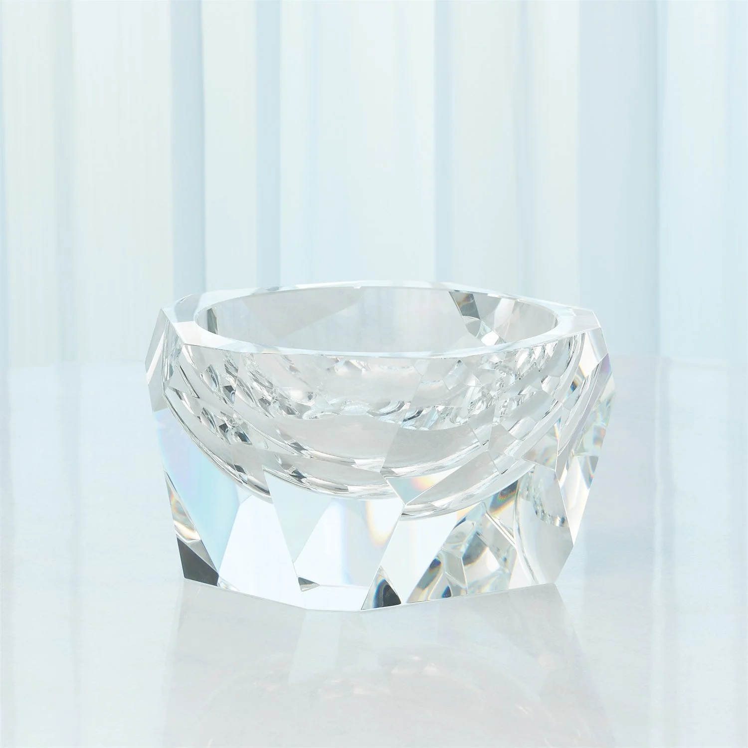 Global Views Multi Facet Crystal Bowl - Clear - Image 7