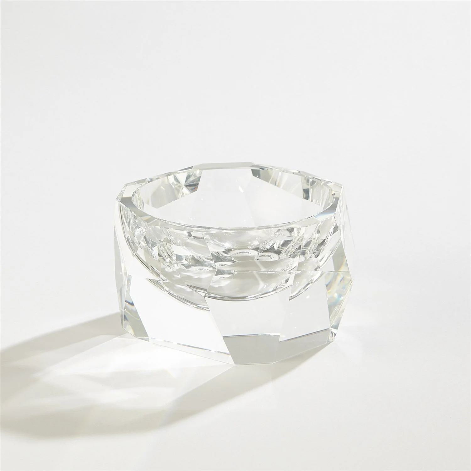 Global Views Multi Facet Crystal Bowl - Clear - Image 9