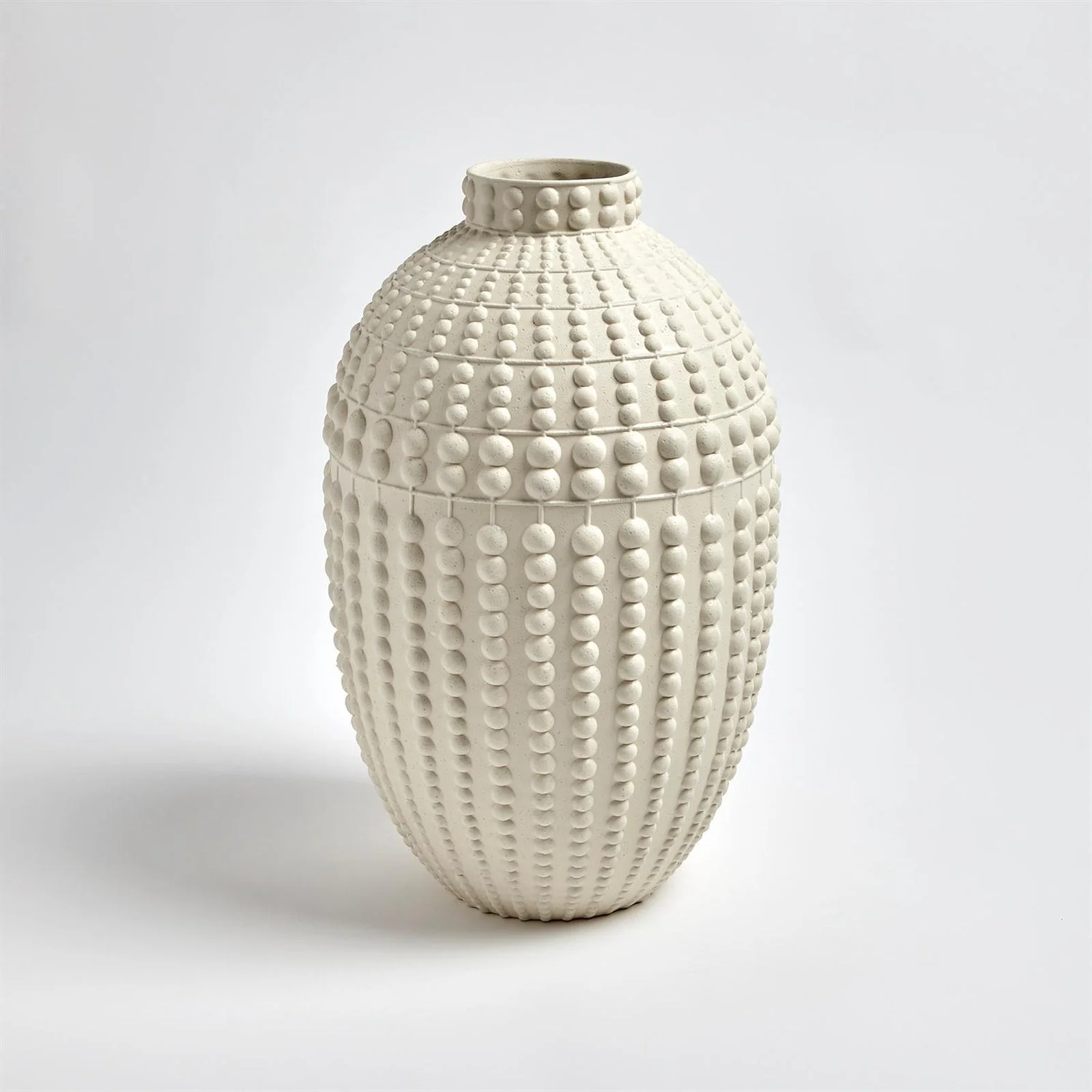 Global Views Nail Head Vase-Rustic White - Image 2