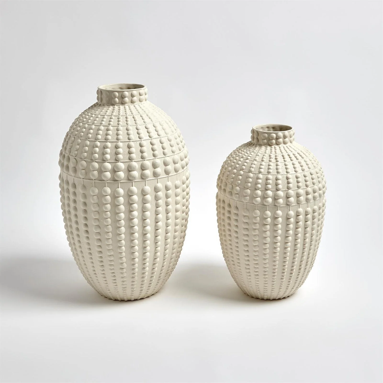 Global Views Nail Head Vase-Rustic White - Image 3