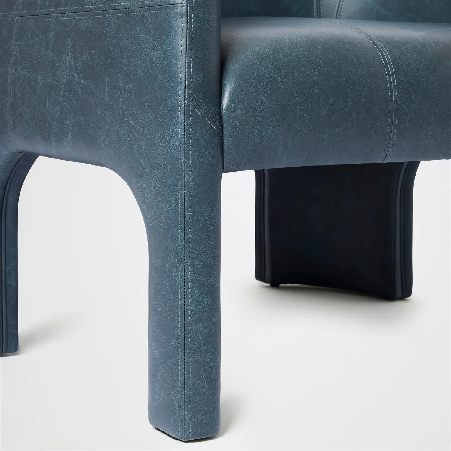 Global Views Navy Leather Bradford Chair - Image 5