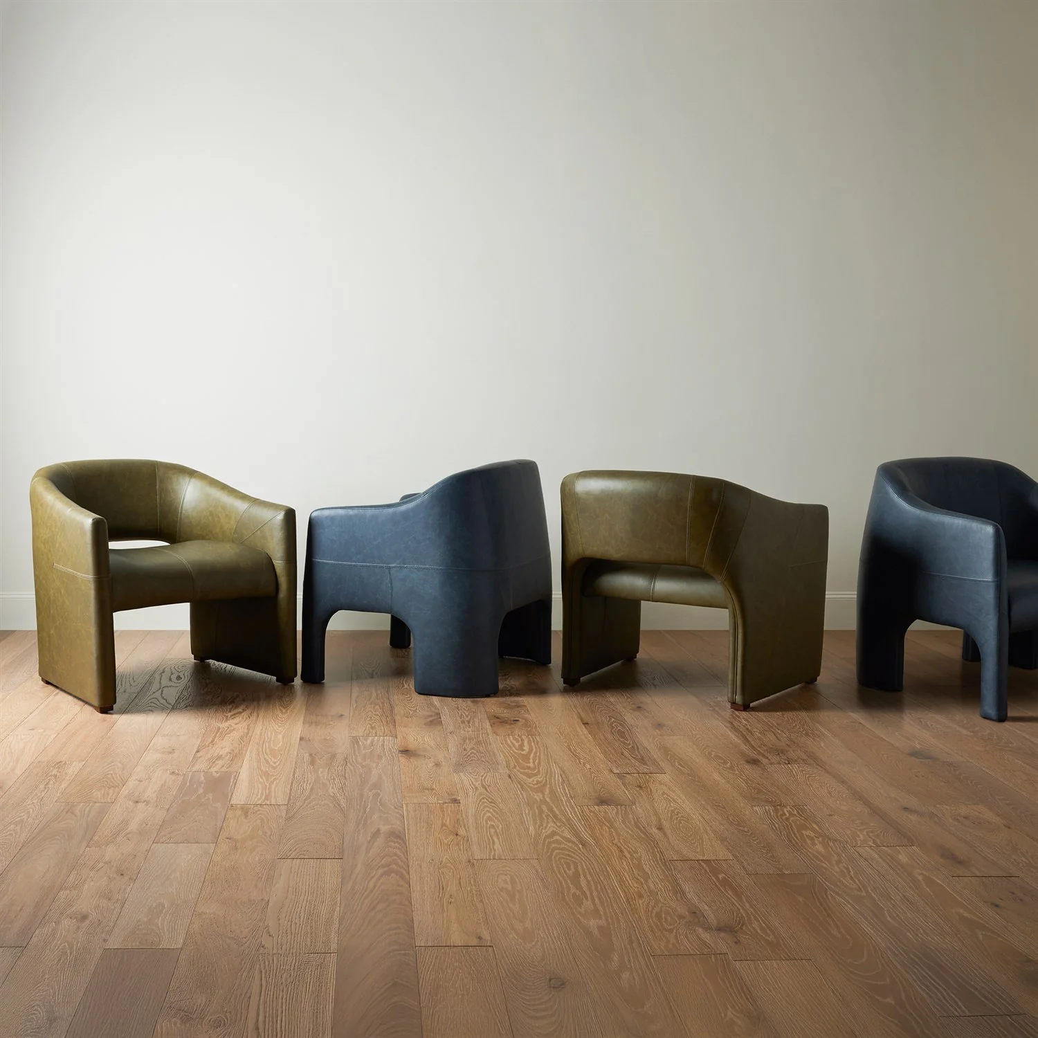 Global Views Navy Leather Bradford Chair - Image 7