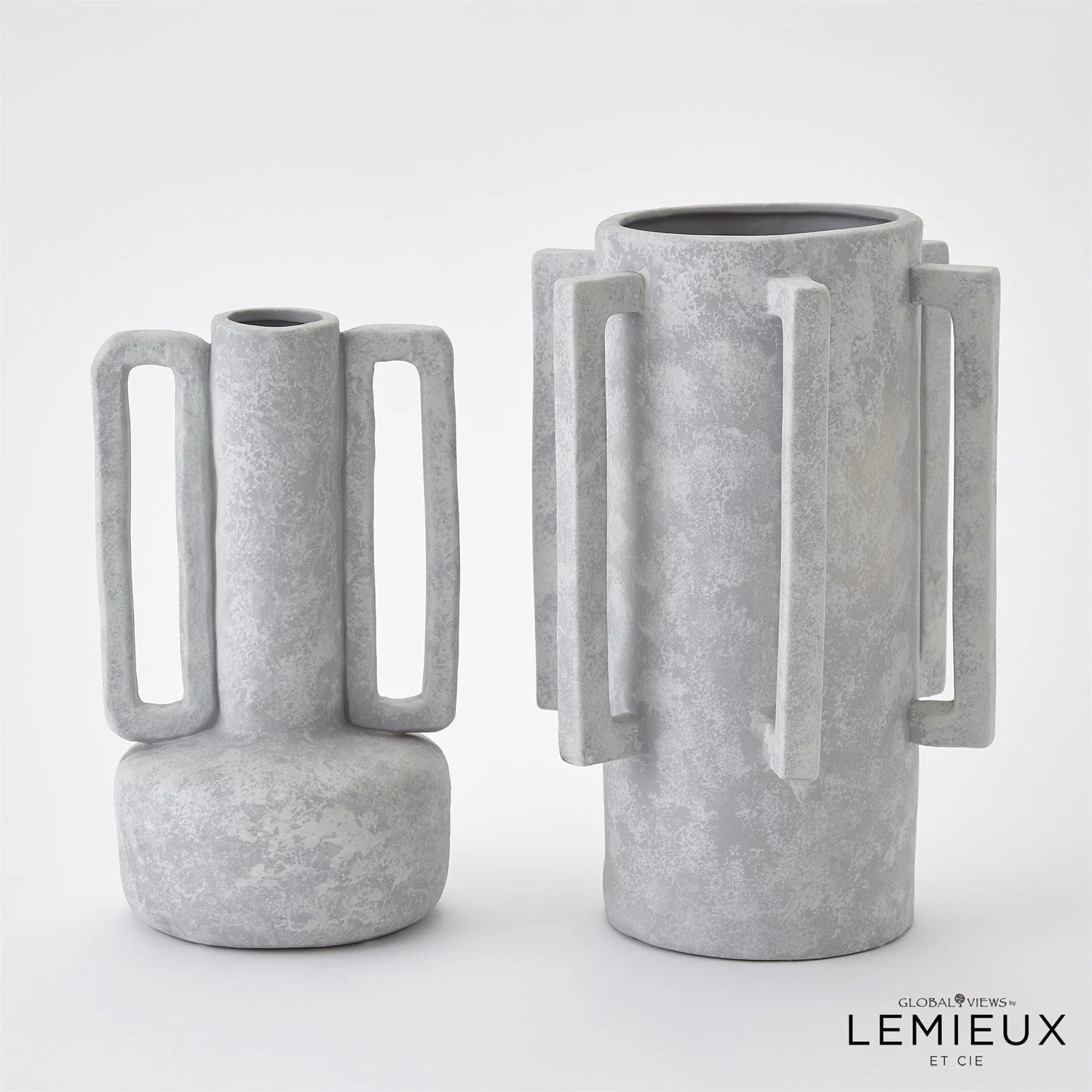 Global Views Normandie and Bretagne Vase - Light Grey - Image 2