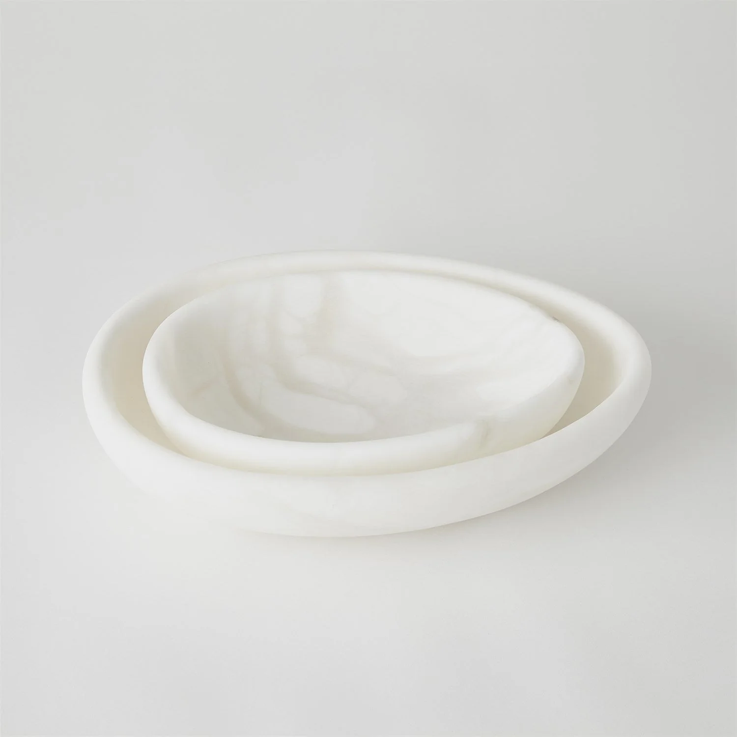 Global Views Oblique Alabaster Bowl - White - Image 2