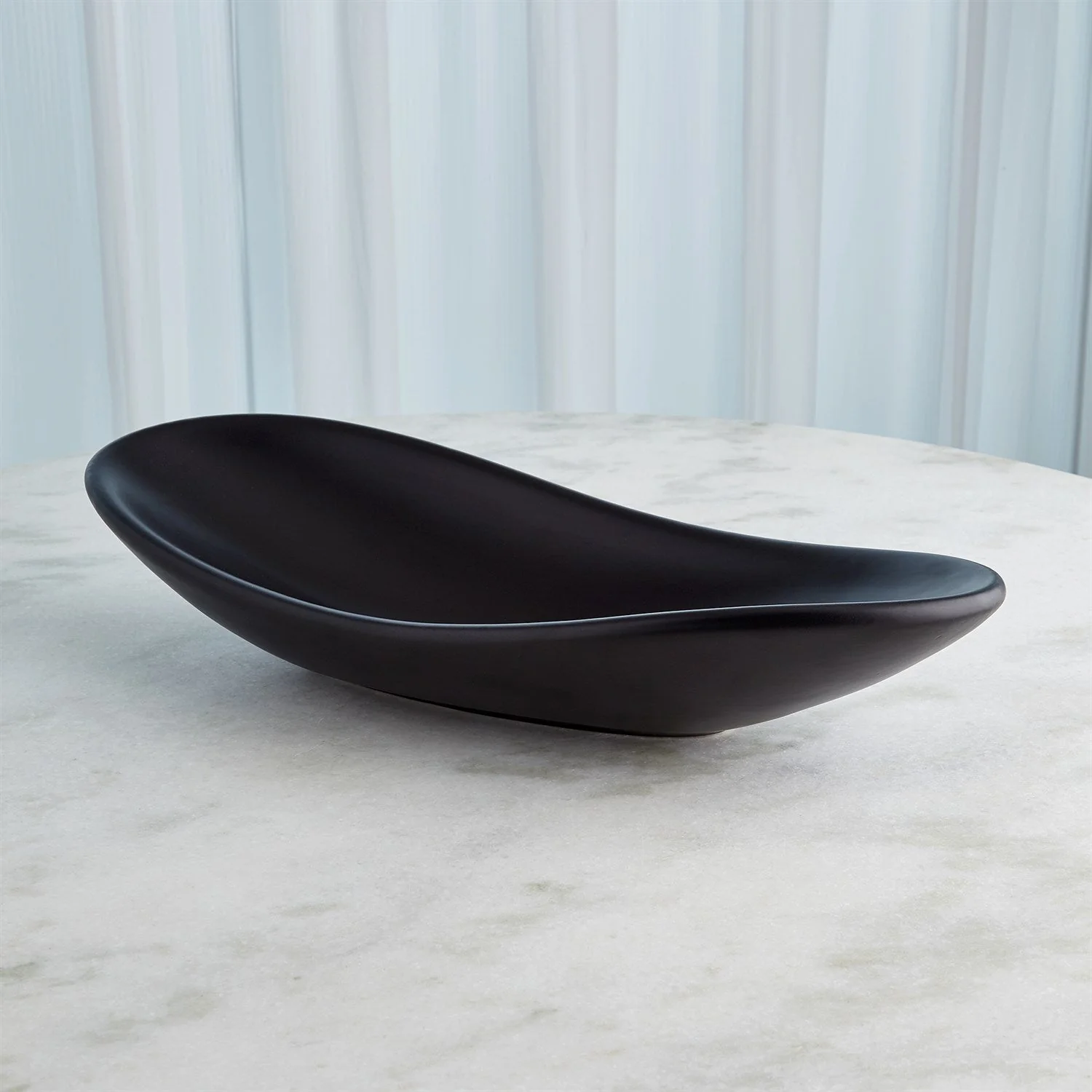 Global Views Oblong Platter Bowl - Matte Black - Image 2