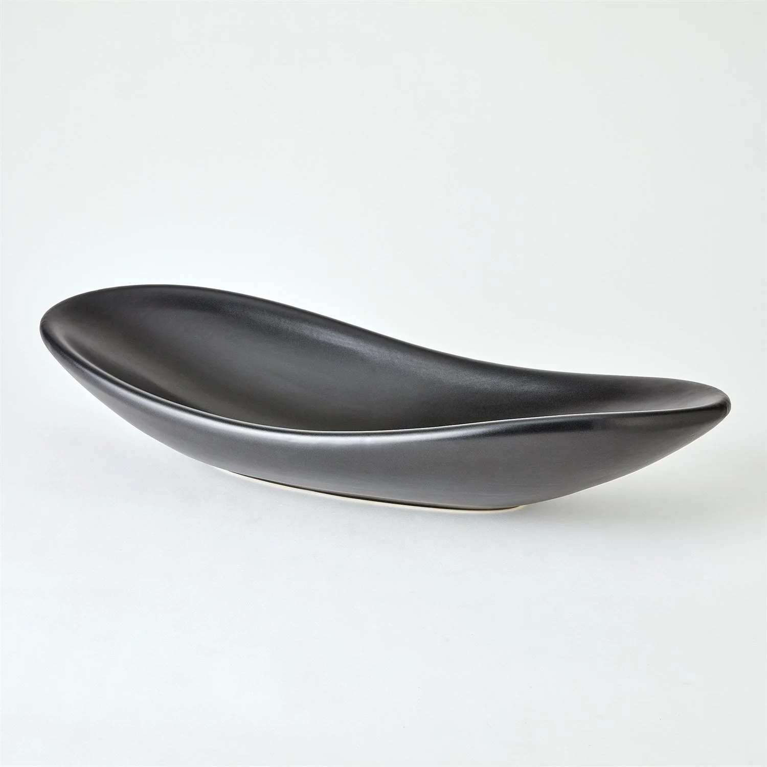 Global Views Oblong Platter Bowl - Matte Black - Image 3