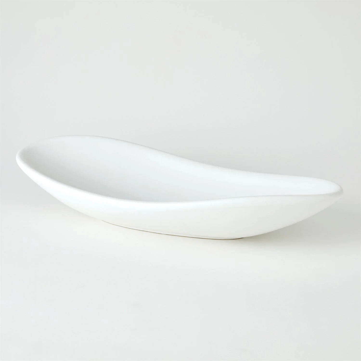 Global Views Oblong Platter Bowl - Matte White - Image 3