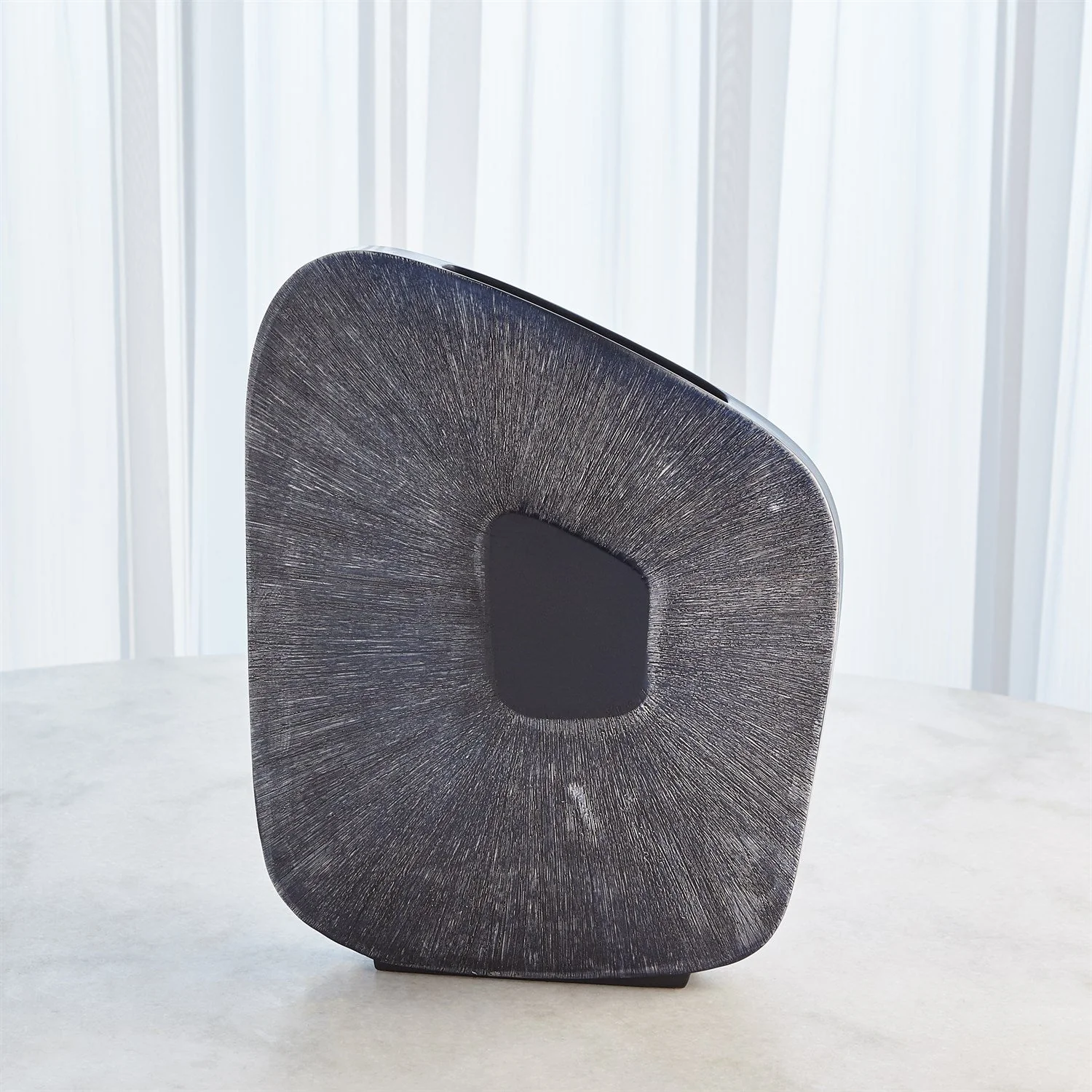 Global Views Offset Square Scratch Vase - Ink - Image 10