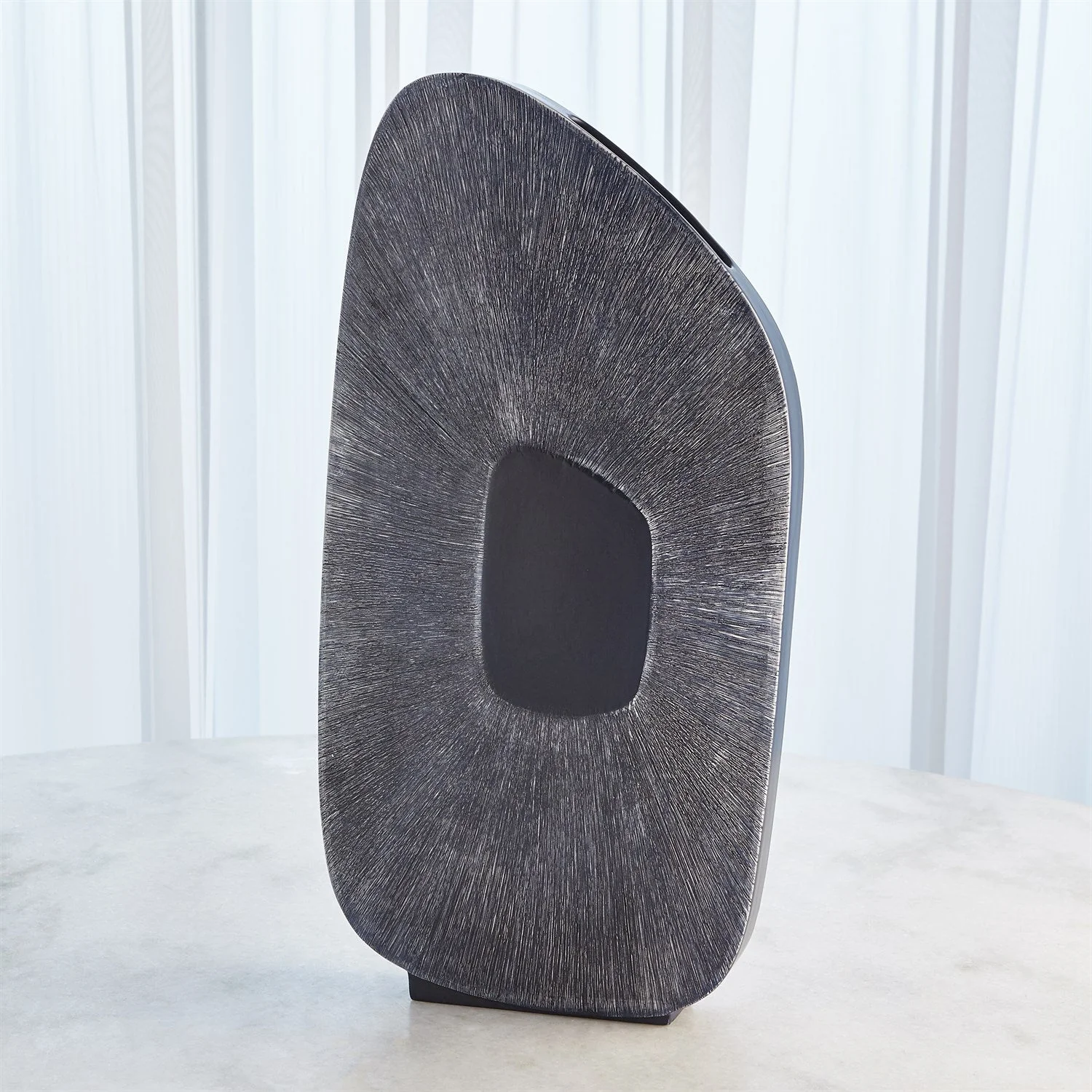 Global Views Offset Square Scratch Vase - Ink - Image 7