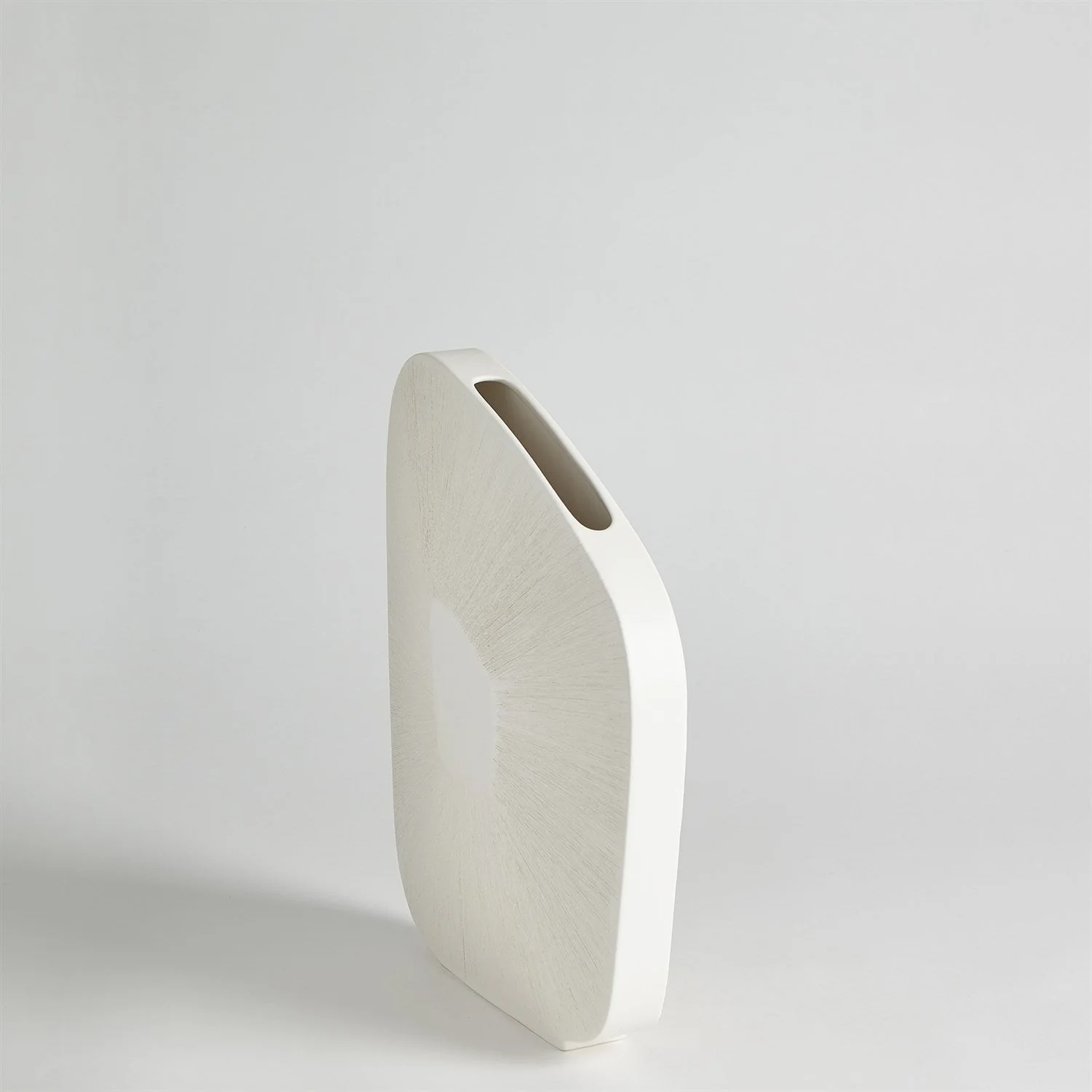 Global Views Offset Square Scratch Vase - Matte White - Image 10