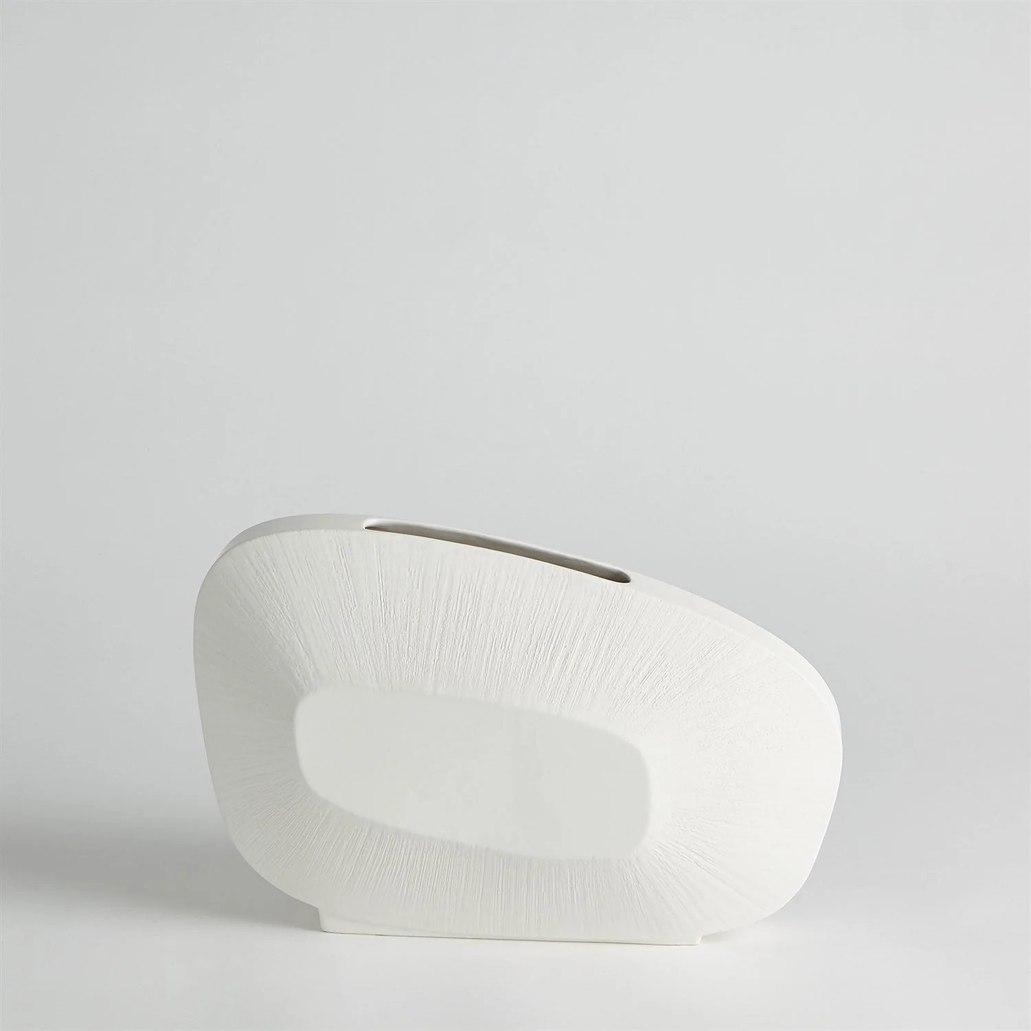 Global Views Offset Square Scratch Vase - Matte White - Image 3