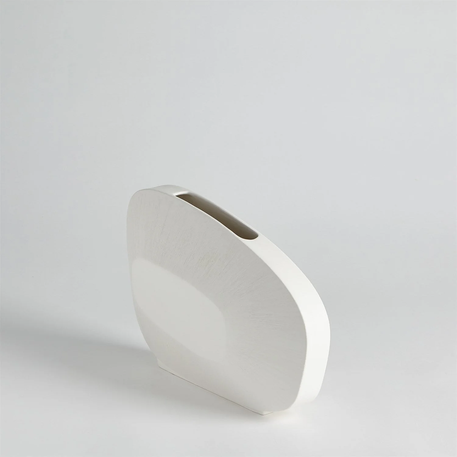 Global Views Offset Square Scratch Vase - Matte White - Image 4