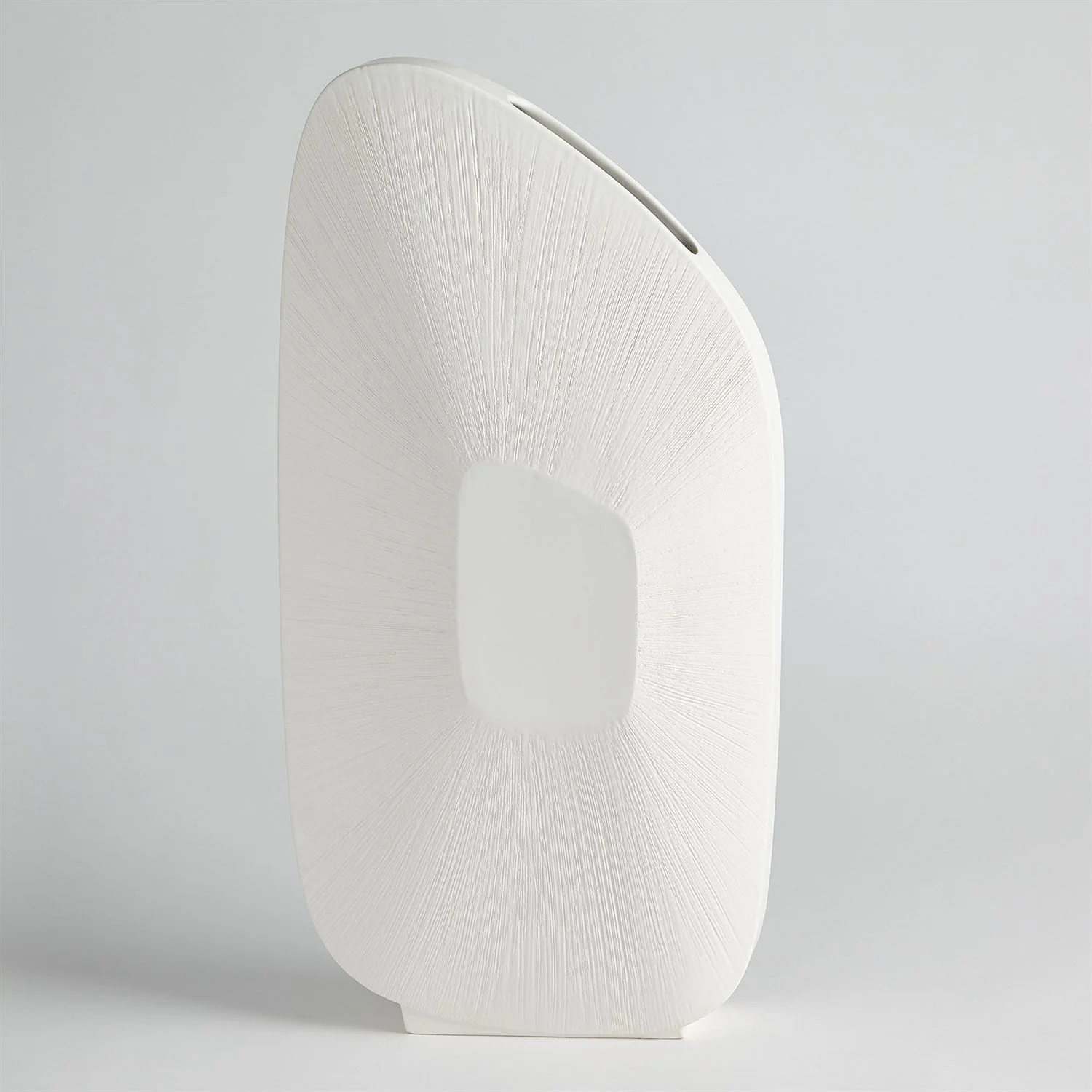 Global Views Offset Square Scratch Vase - Matte White - Image 6