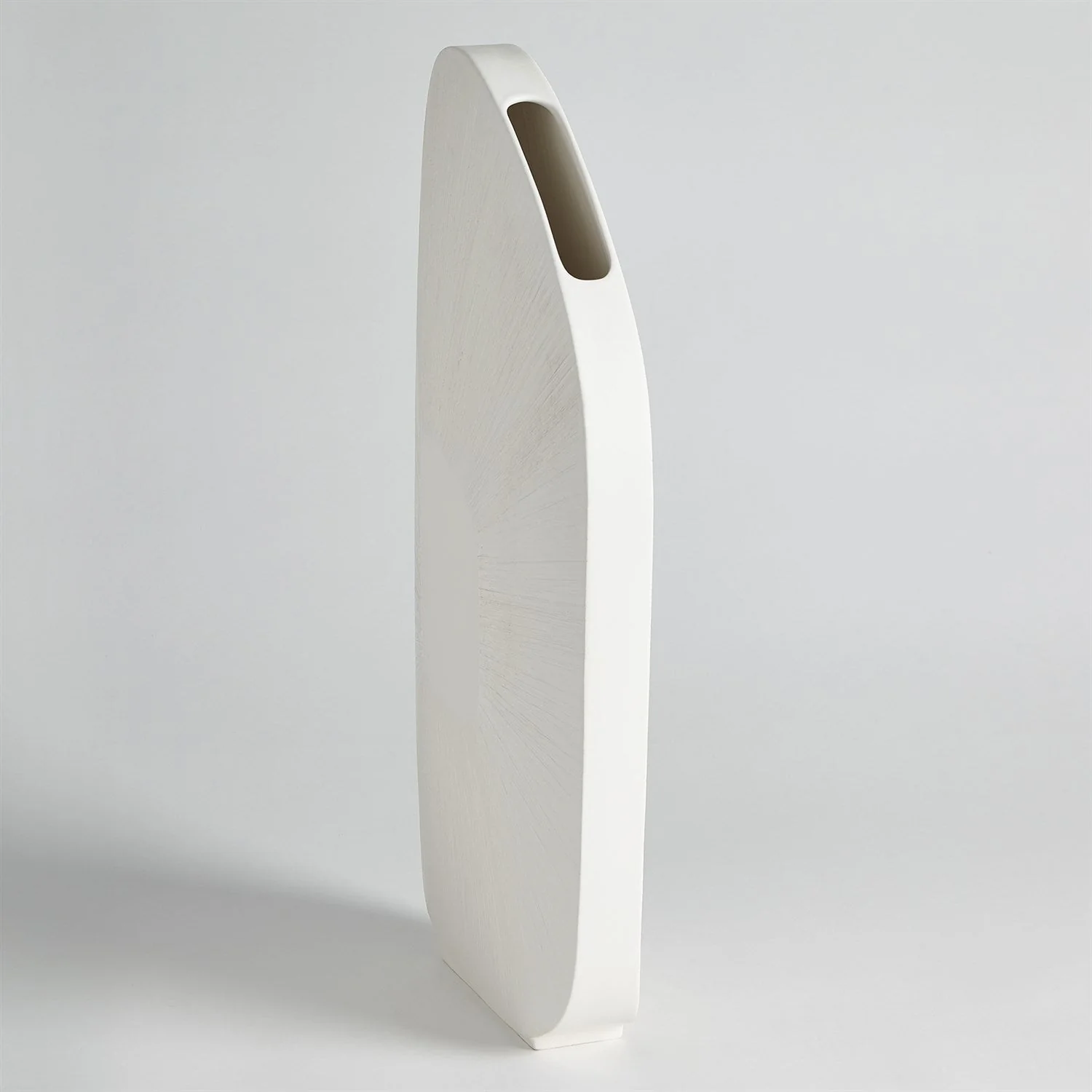 Global Views Offset Square Scratch Vase - Matte White - Image 7