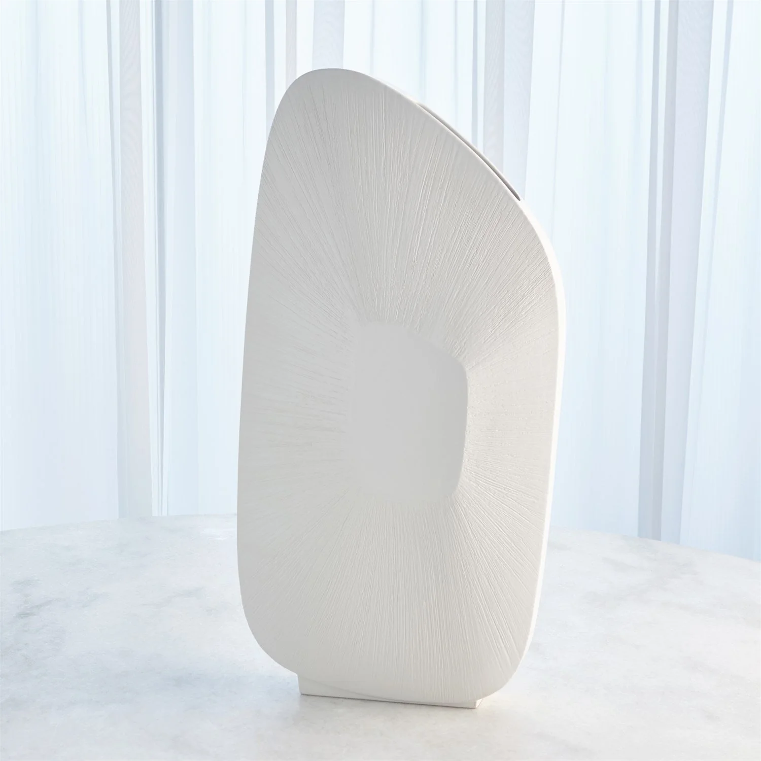 Global Views Offset Square Scratch Vase - Matte White - Image 8