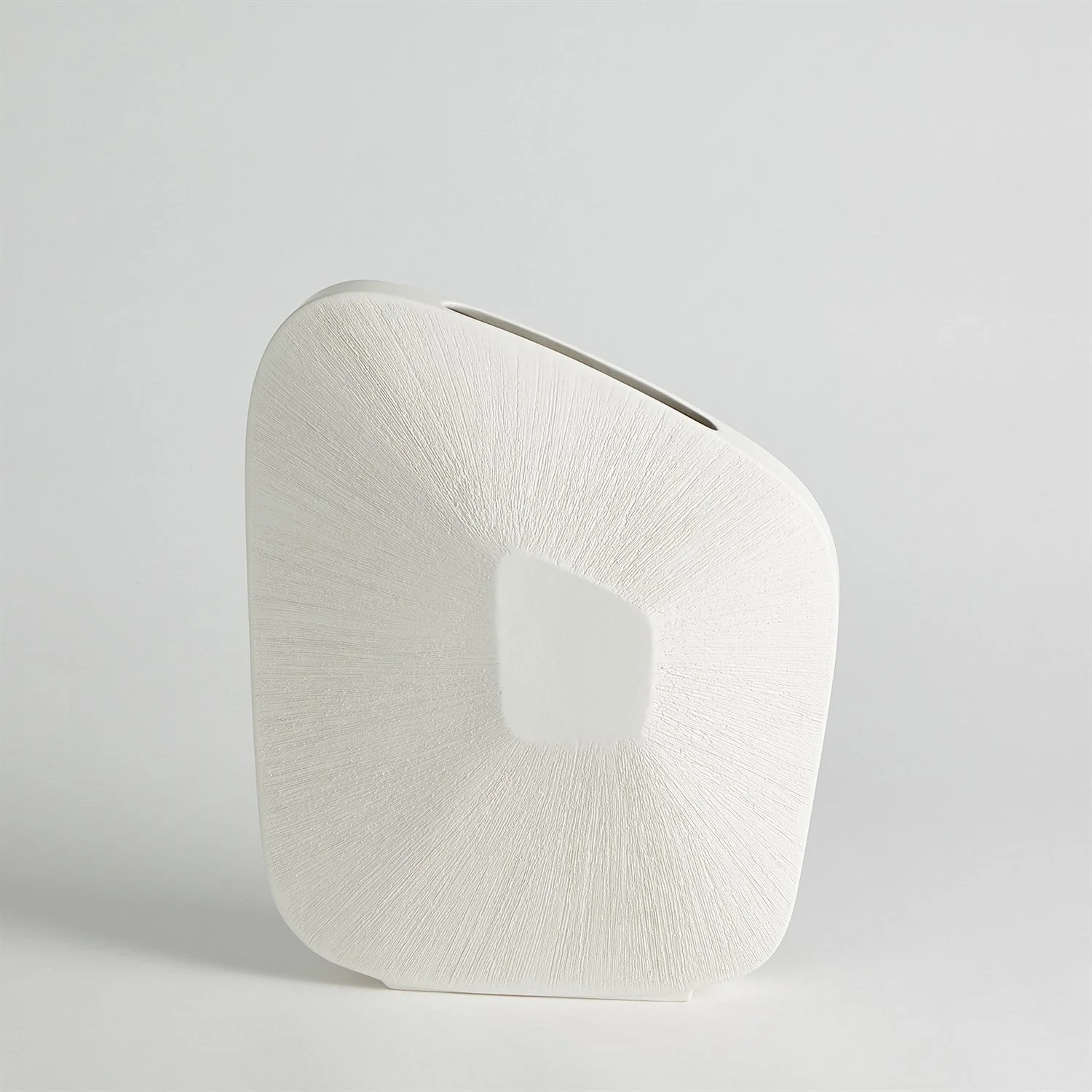 Global Views Offset Square Scratch Vase - Matte White - Image 9
