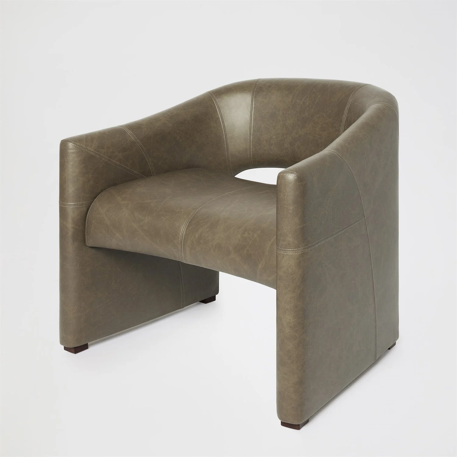 Global Views Olive Leather Winchester Chair - Image 8