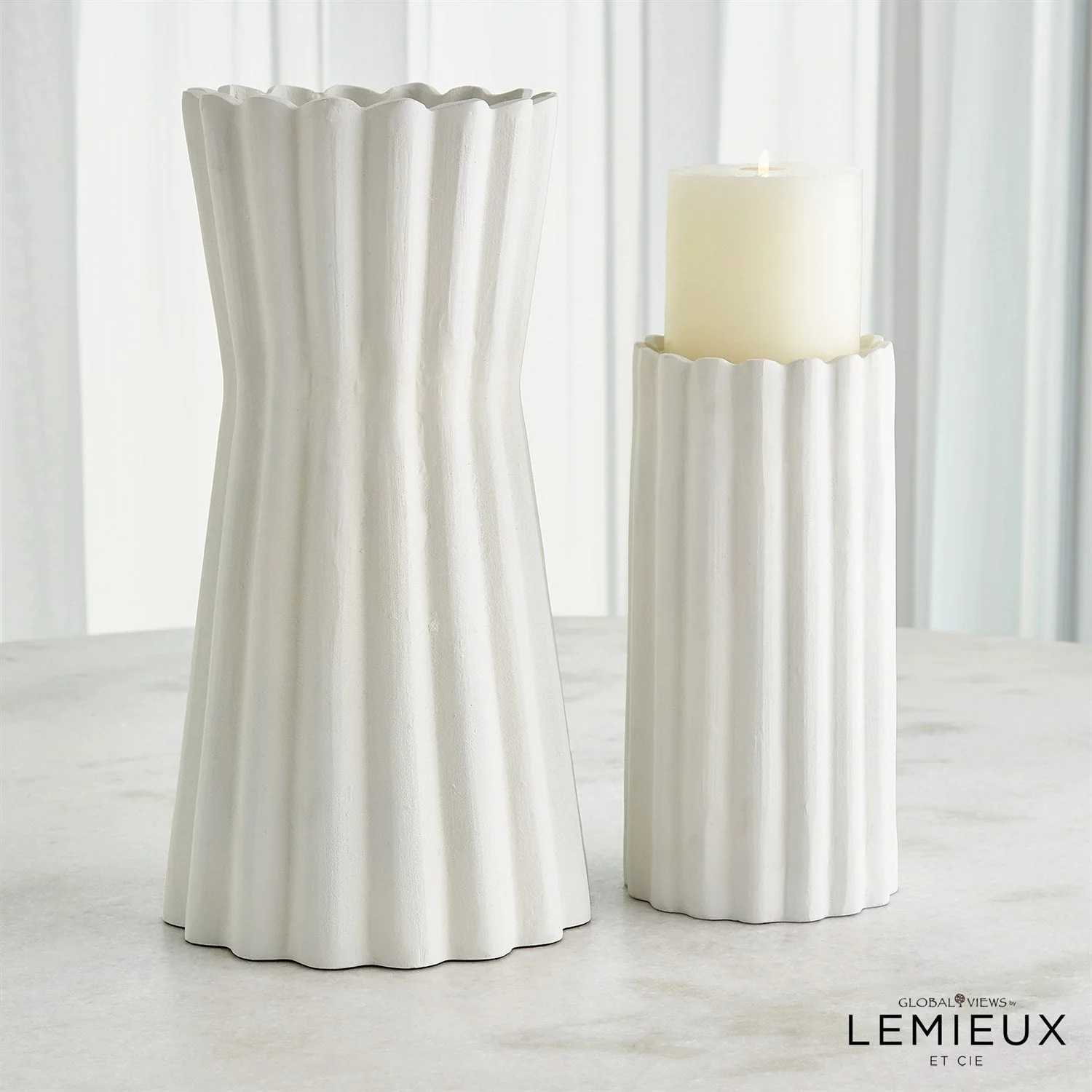 Global Views Olivier Candle Holder & Gaspard Vase - Image 3