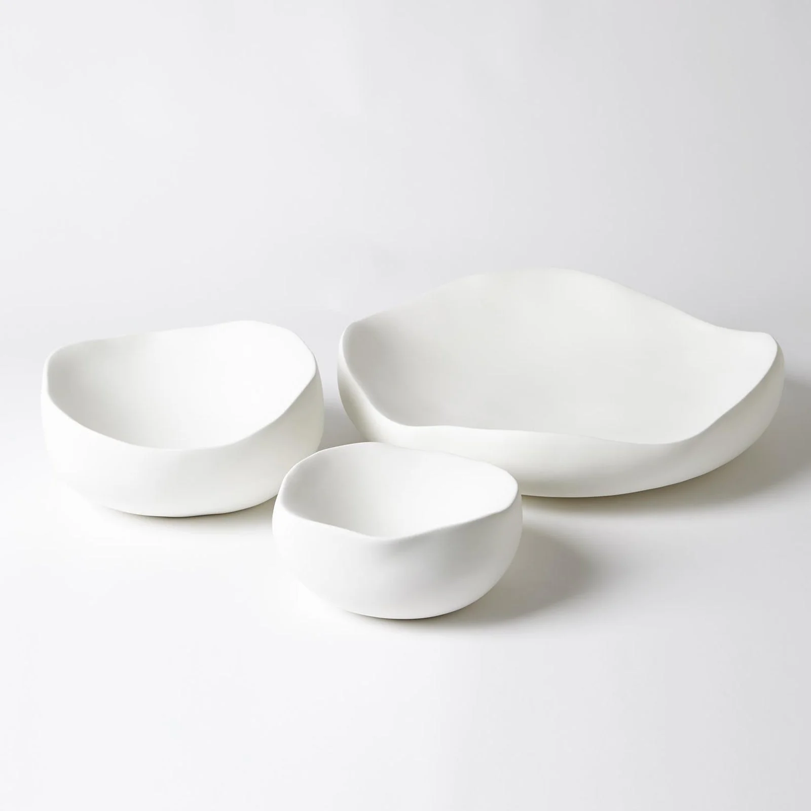 Global Views Organic Round Bowl-Matte White - Image 5