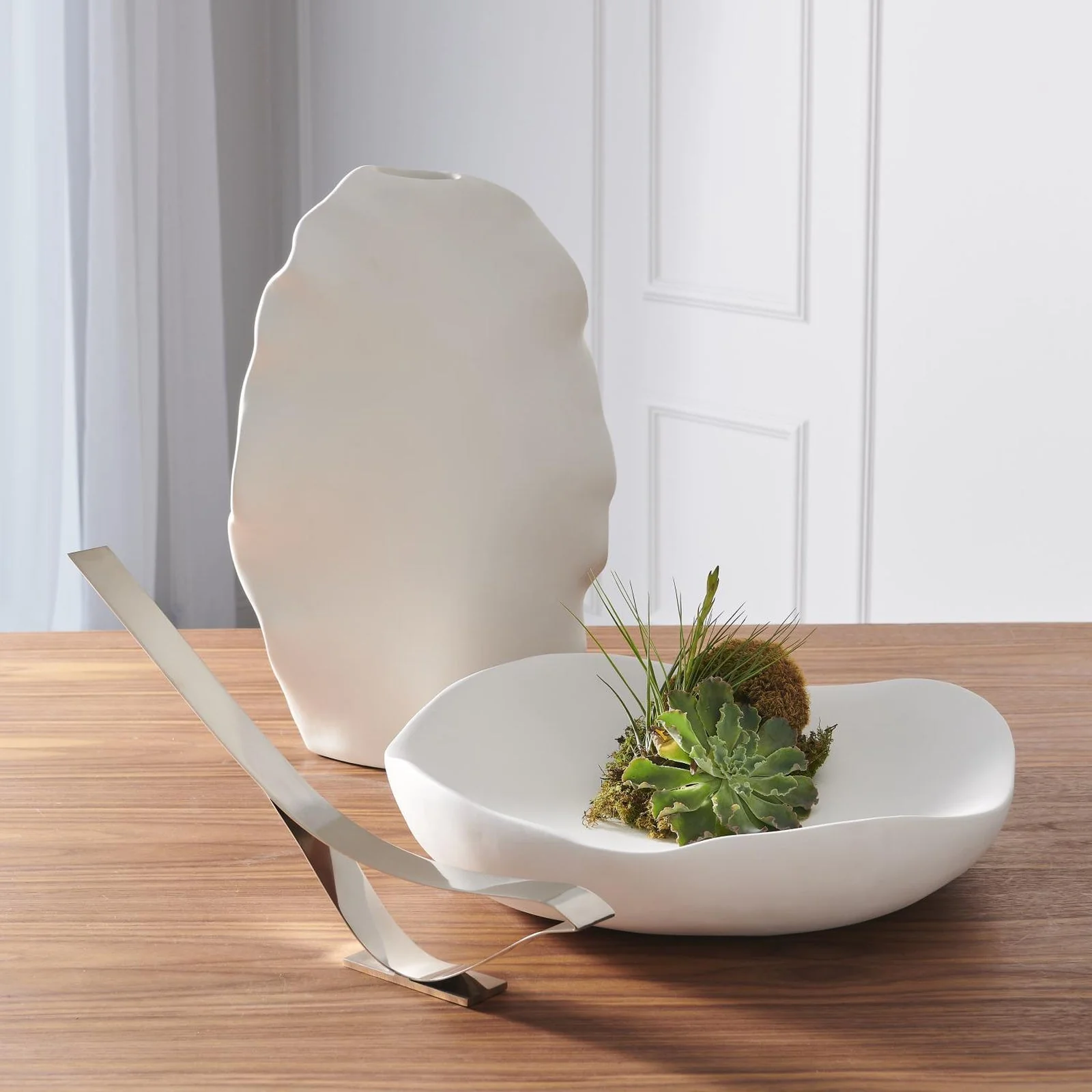 Global Views Organic Round Bowl-Matte White - Image 6