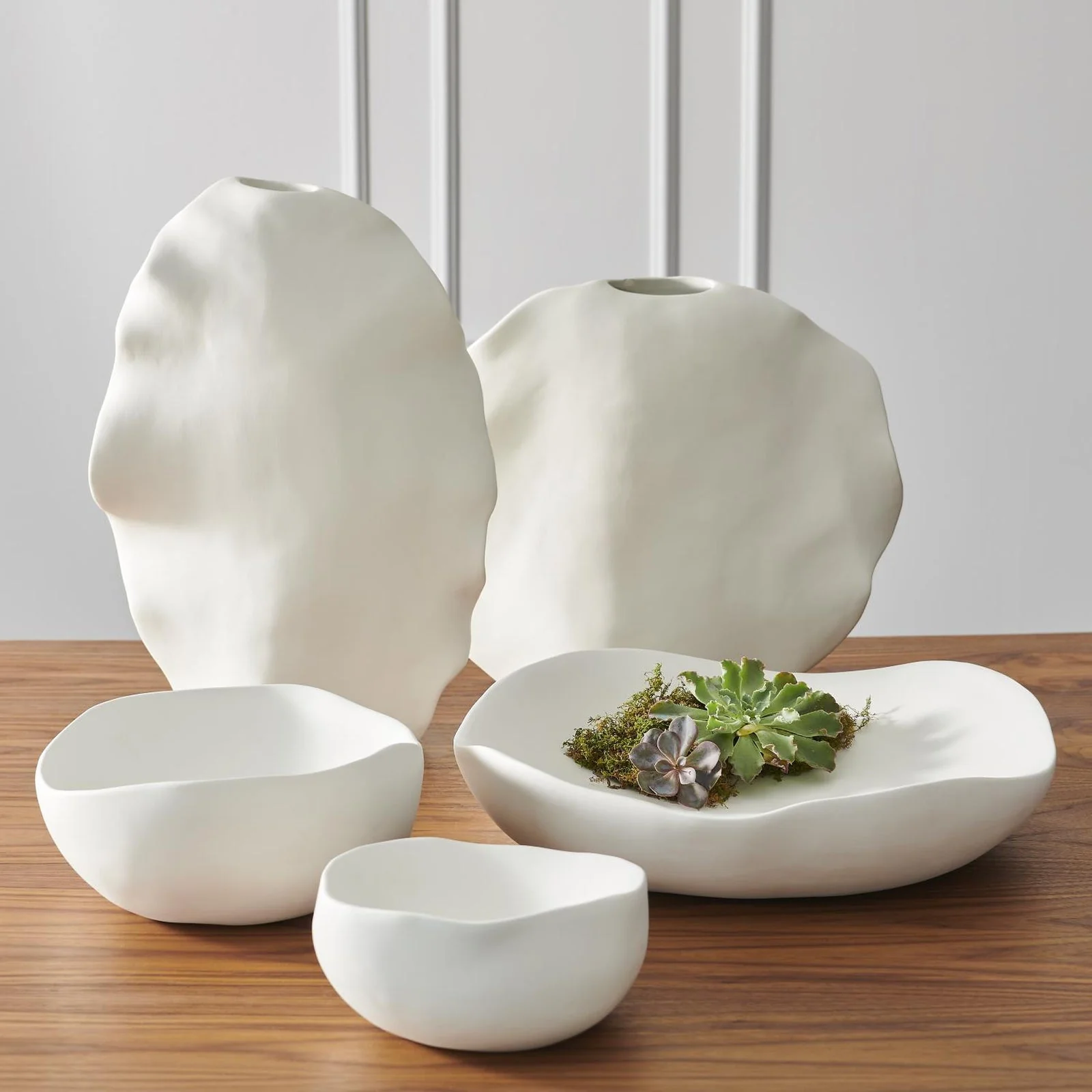 Global Views Organic Round Bowl-Matte White - Image 7