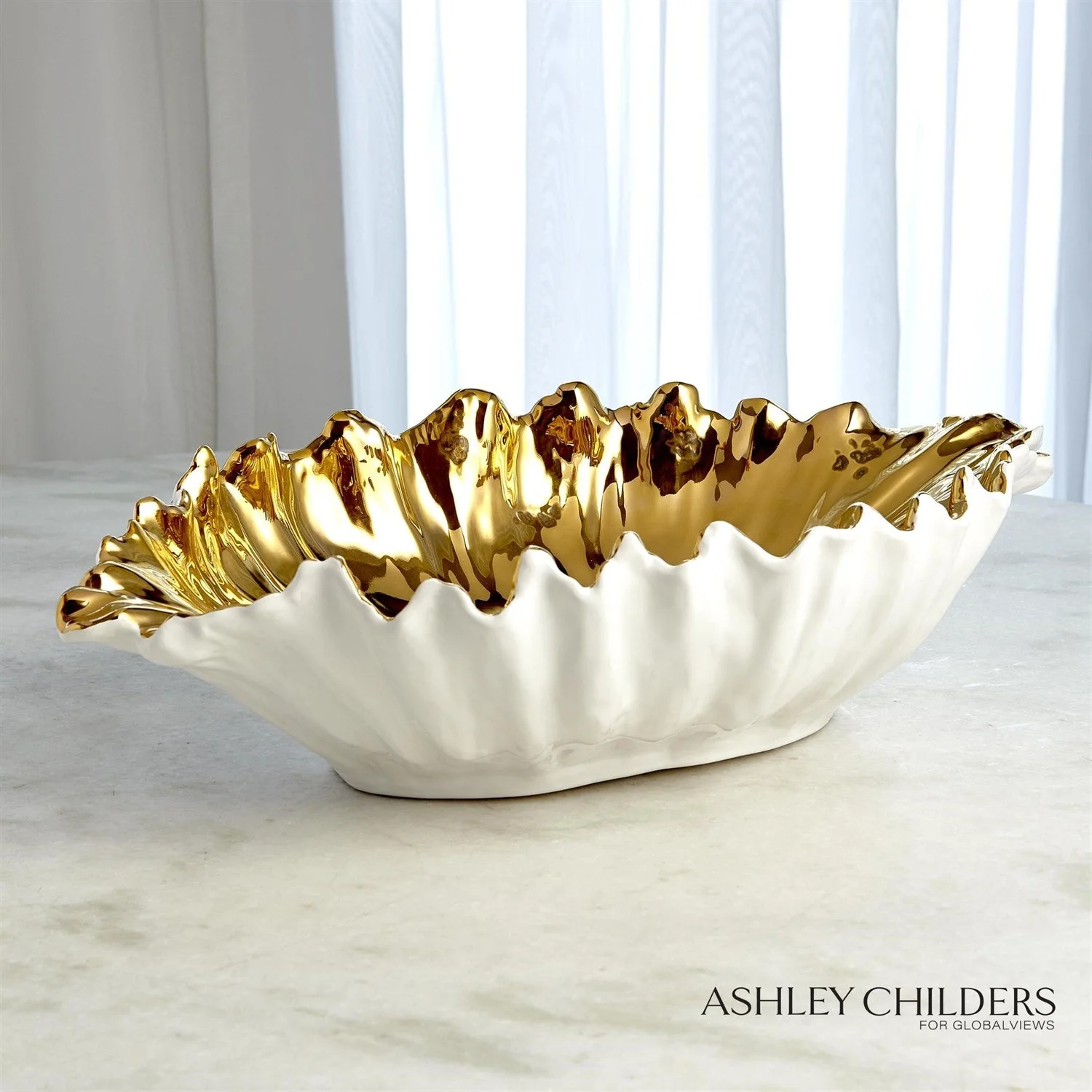 Global Views Organic Wave Oval Bowl by Ashley Childers - Image 2