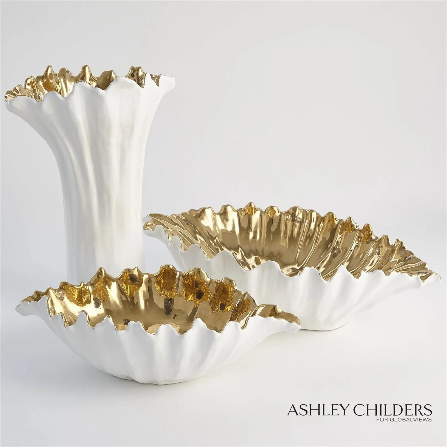 Global Views Organic Wave Oval Bowl by Ashley Childers - Image 4