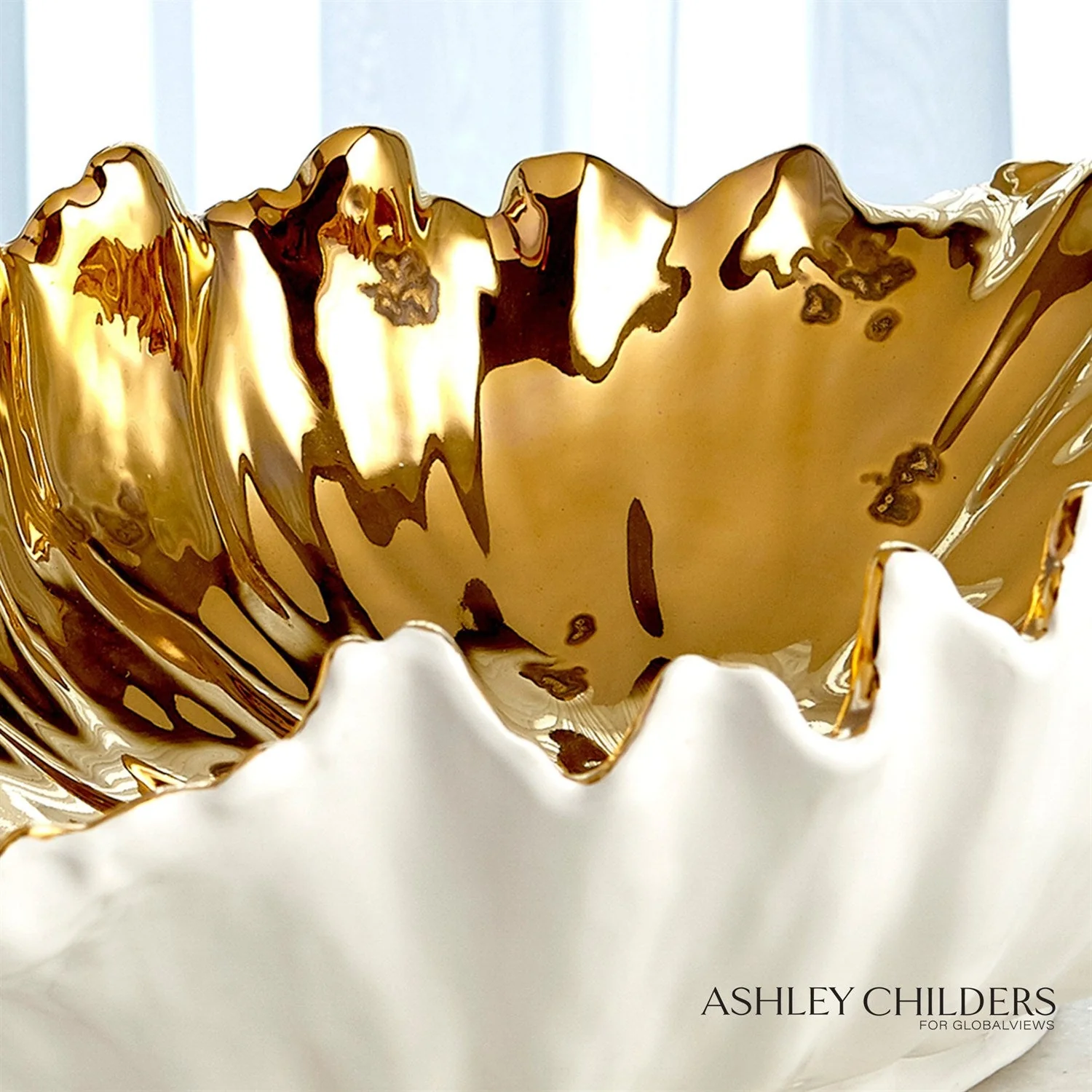 Global Views Organic Wave Oval Bowl by Ashley Childers - Image 5