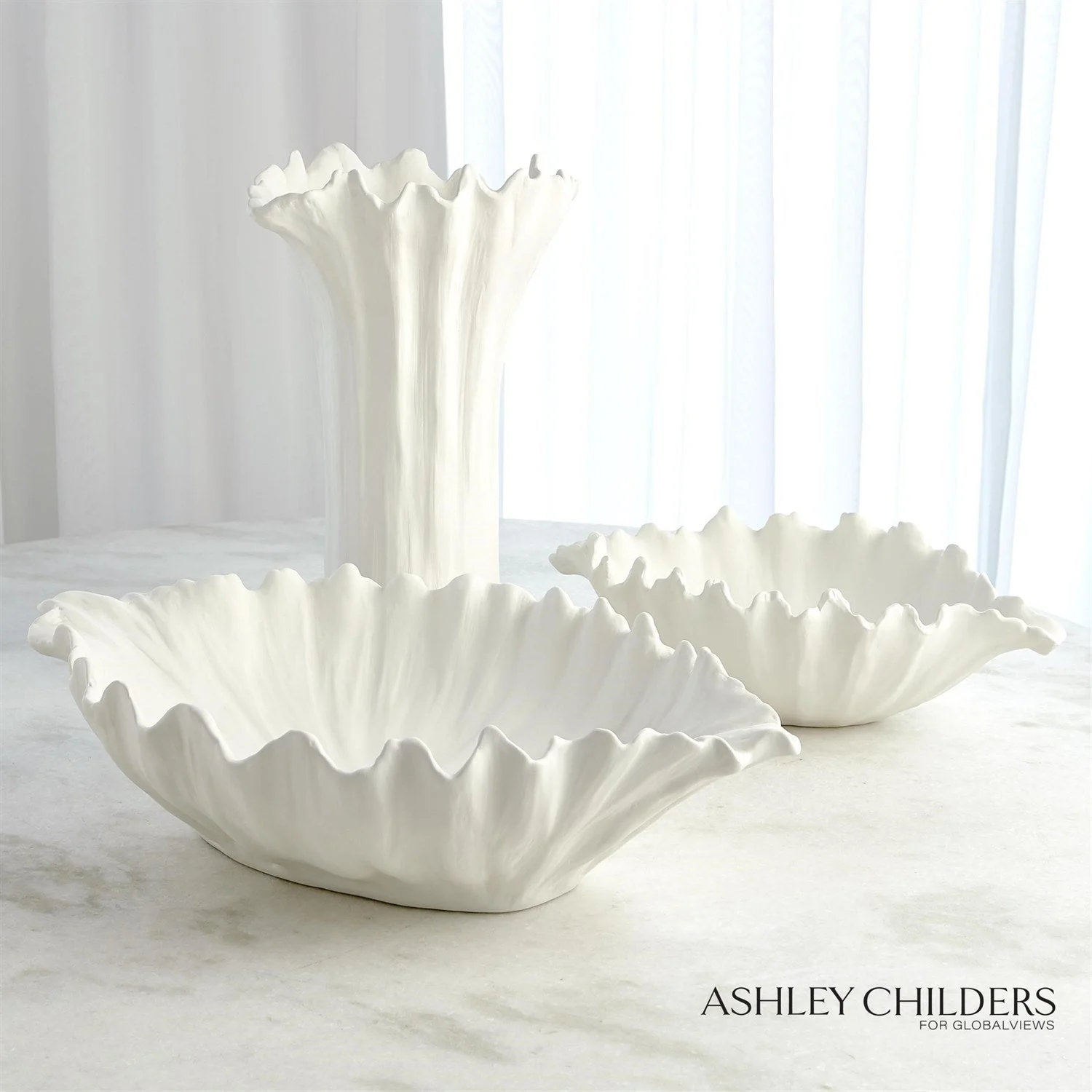 Global Views Organic Wave Tall Bowl by Ashley Childers - Image 4
