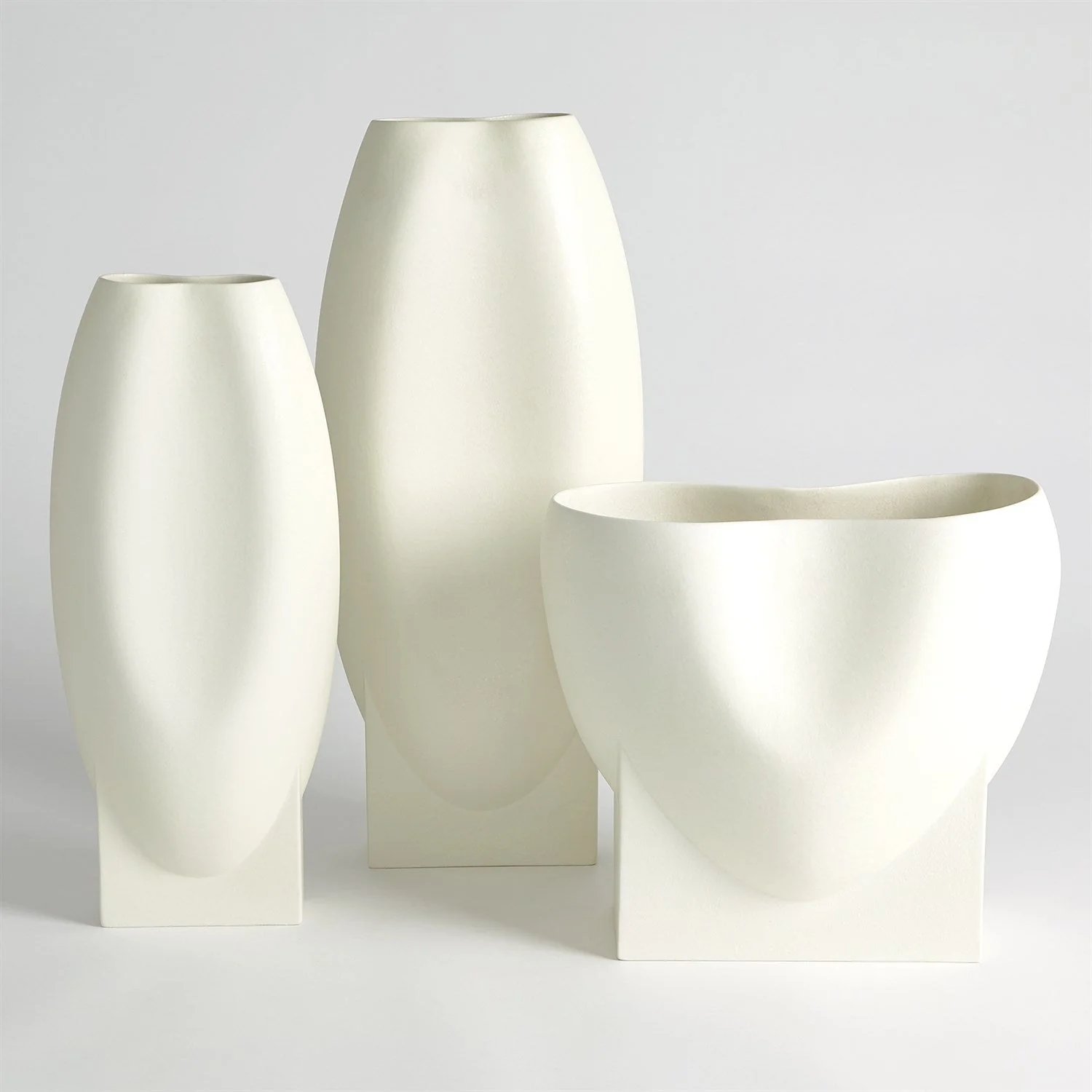 Global Views Orpheus Vases & Bowl - Ivory - Image 2