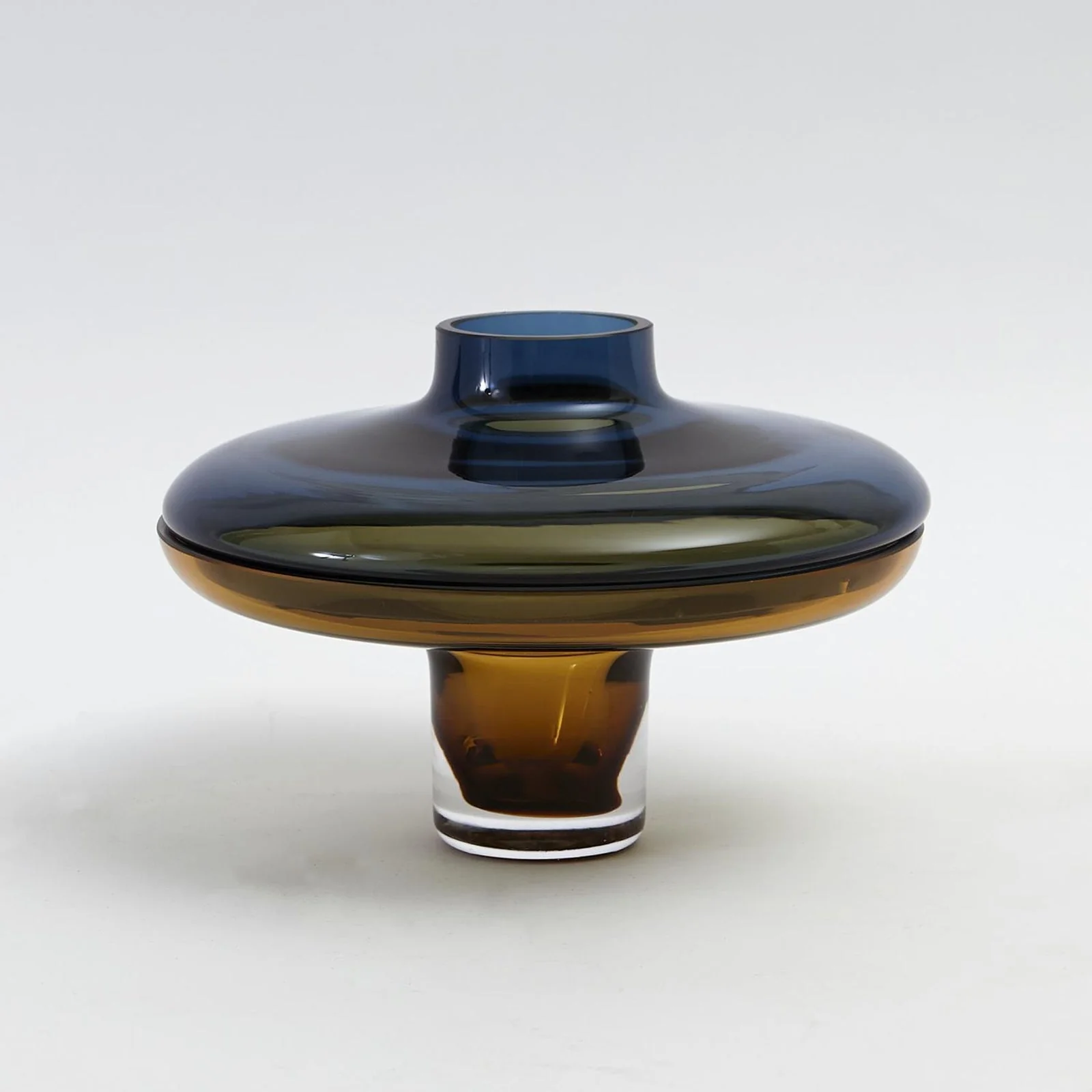 Global Views Over Amber/Cobalt Vase - Image 2