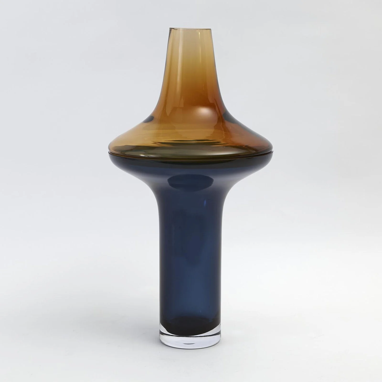 Global Views Over Amber/Cobalt Vase - Image 3