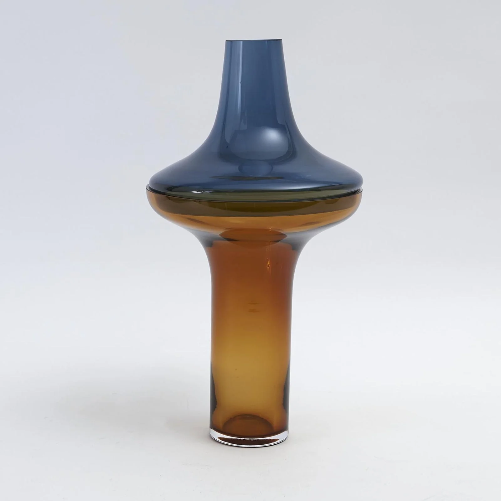 Global Views Over Amber/Cobalt Vase - Image 4