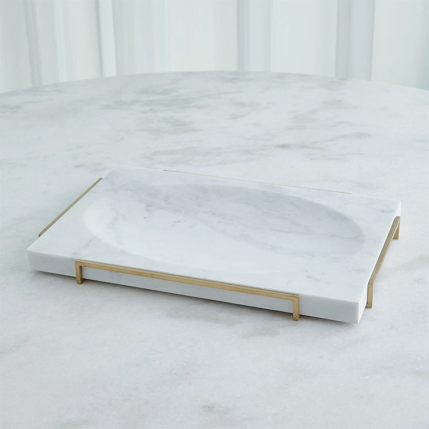 Global Views Overture Tray - White Marble - Image 4
