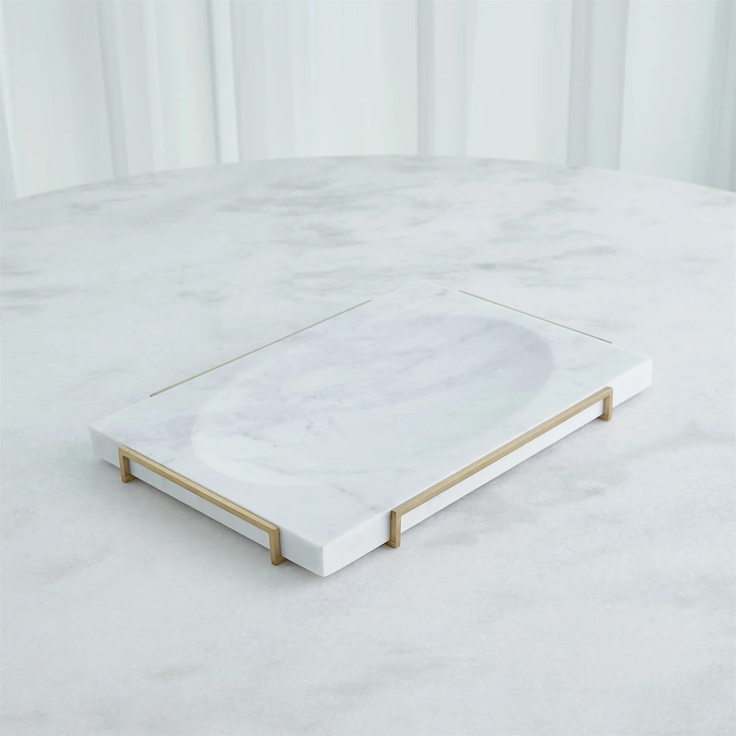 Global Views Overture Tray - White Marble - Image 5