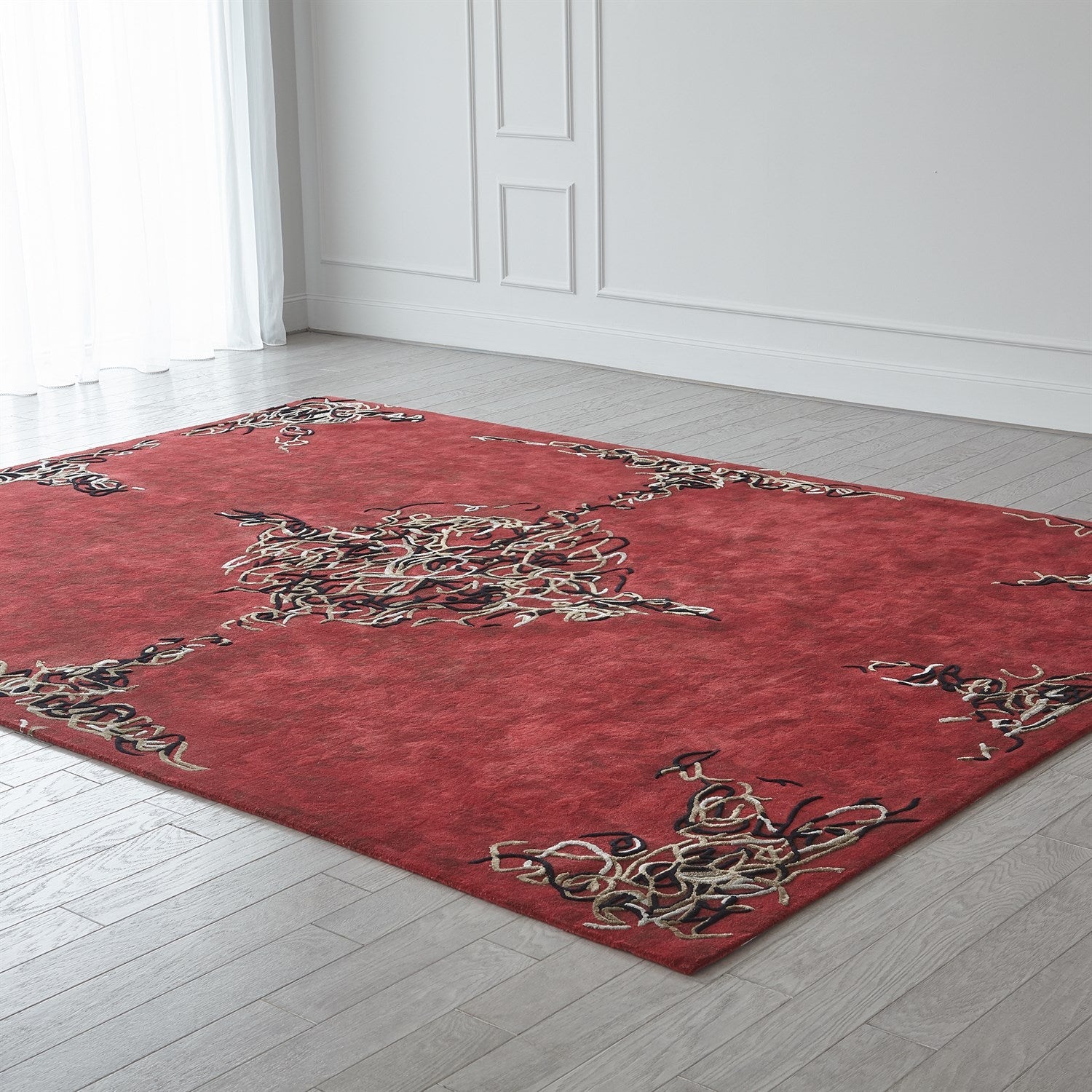 Global Views Deep Red Parlor Rug Clearance - Image 3
