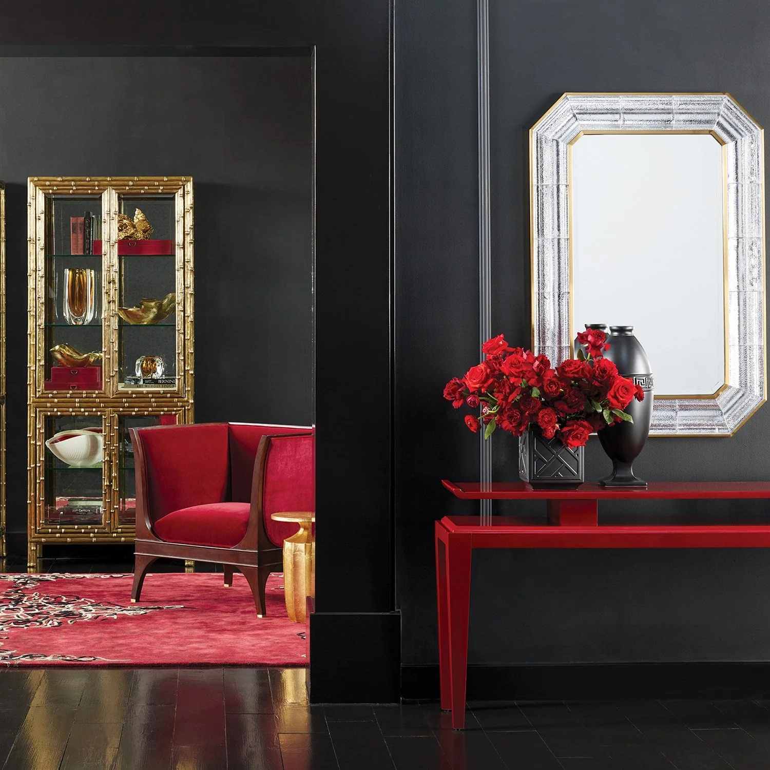 Global Views Deep Red Parlor Rug Clearance - Image 5