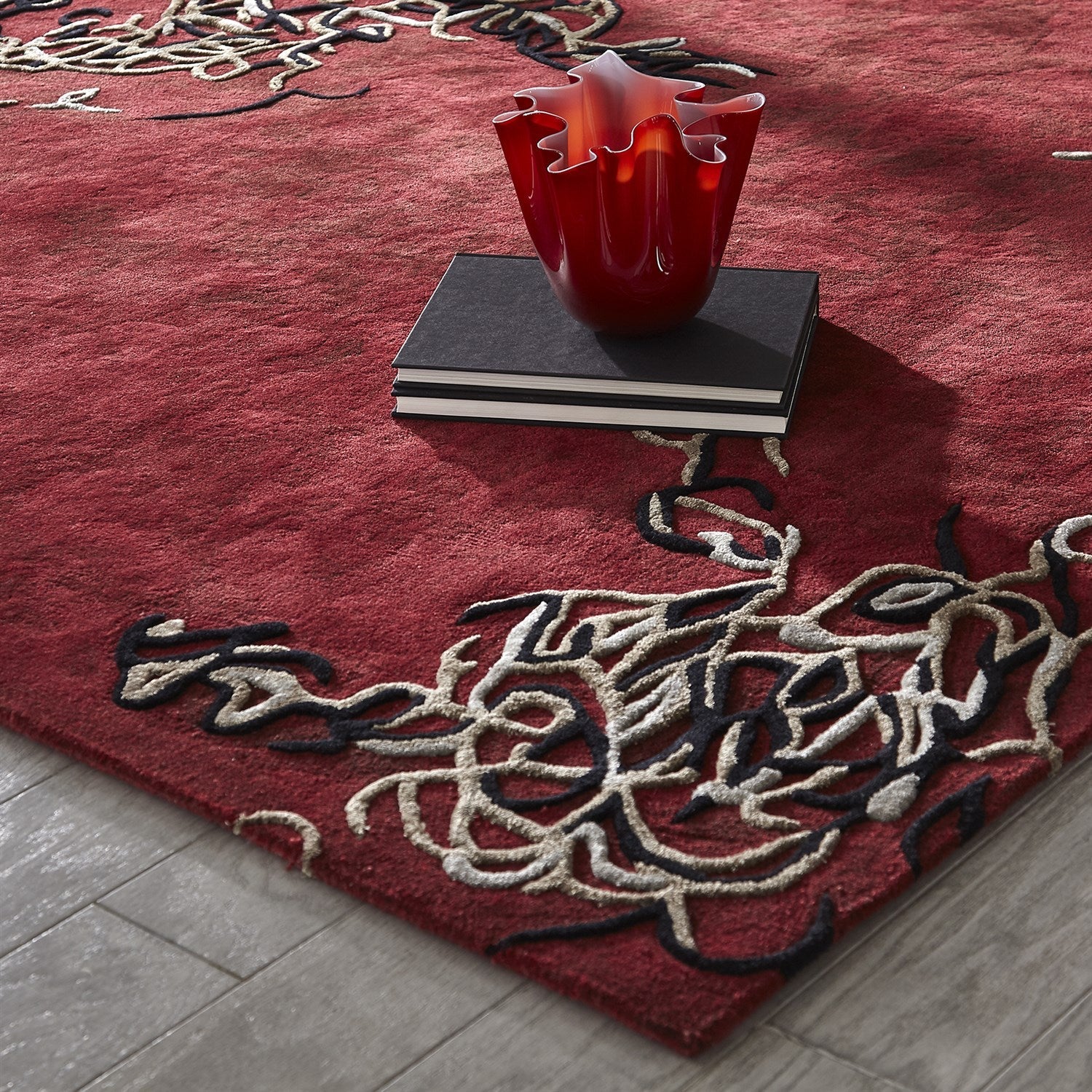 Global Views Deep Red Parlor Rug Clearance - Image 6