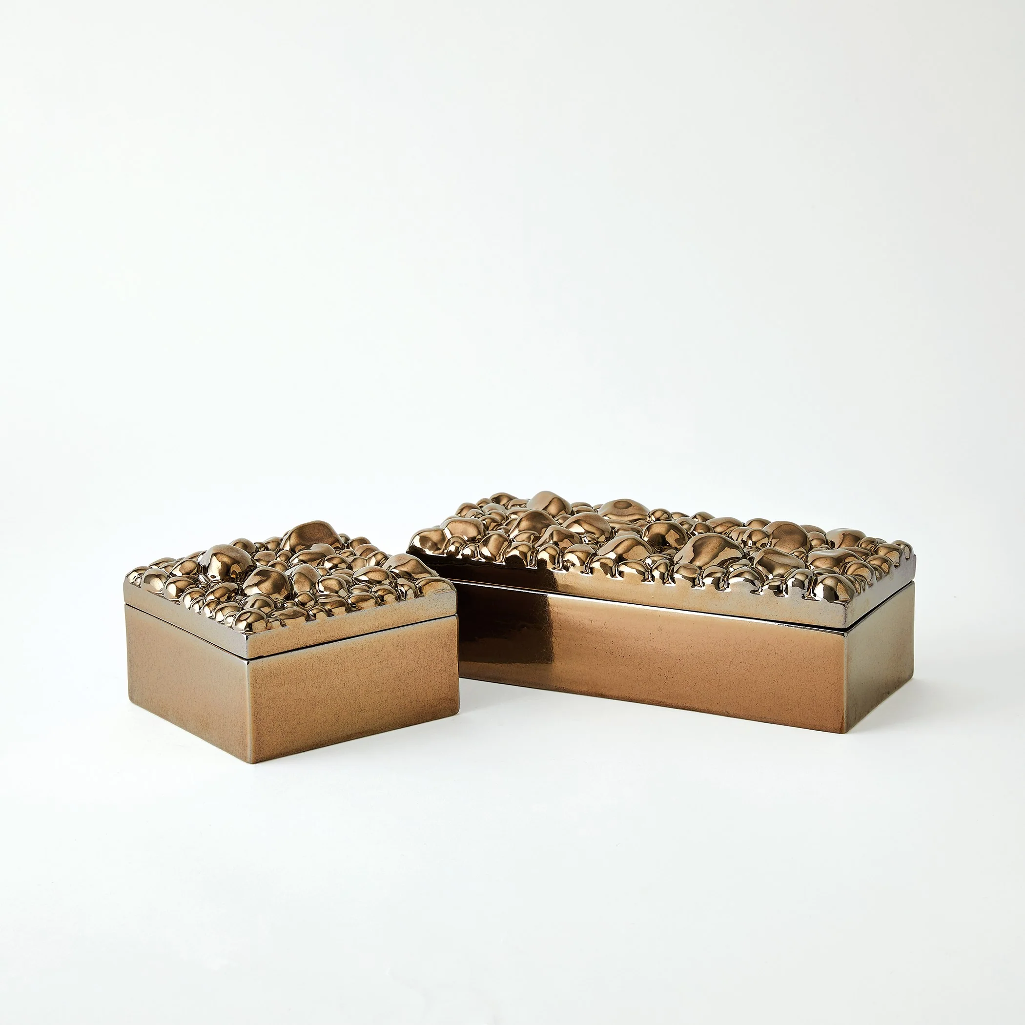 Global Views Pebbles Box Bronze - Image 2
