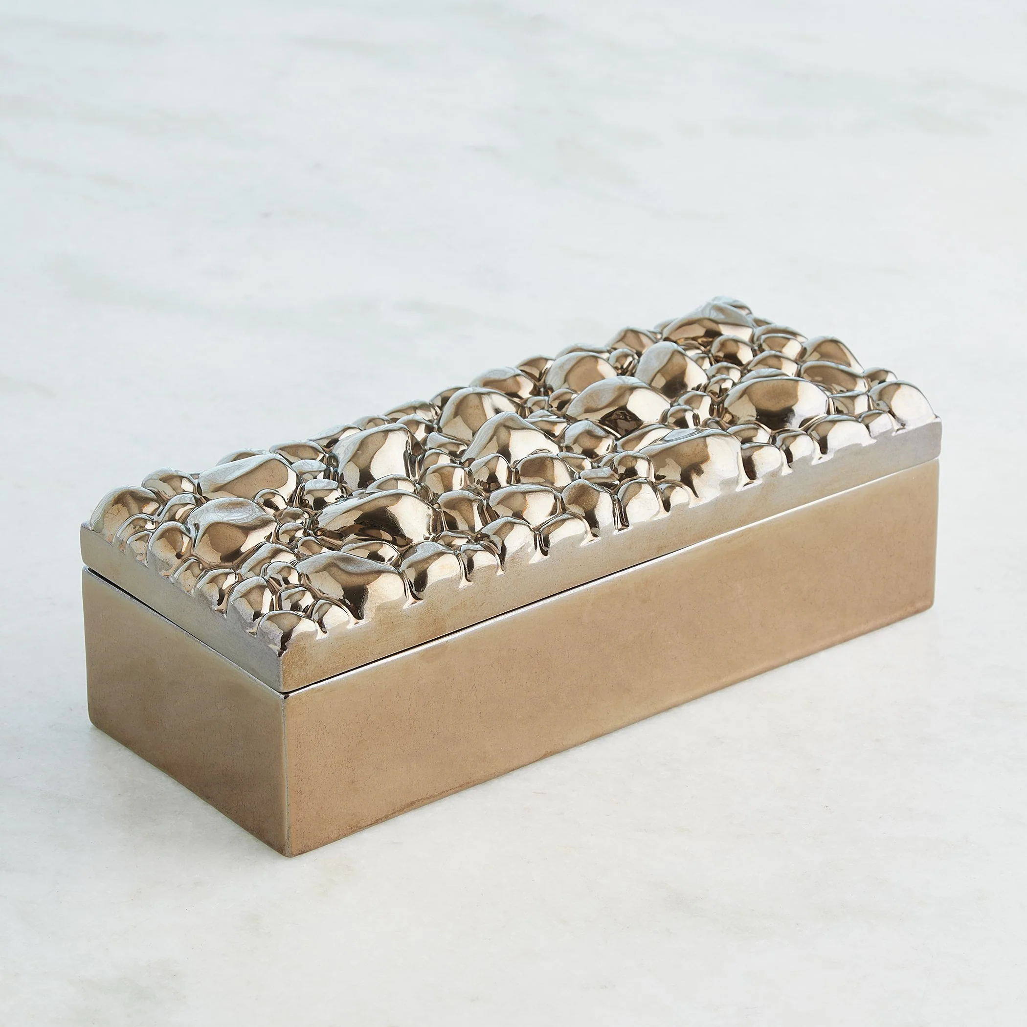 Global Views Pebbles Box Bronze - Image 3