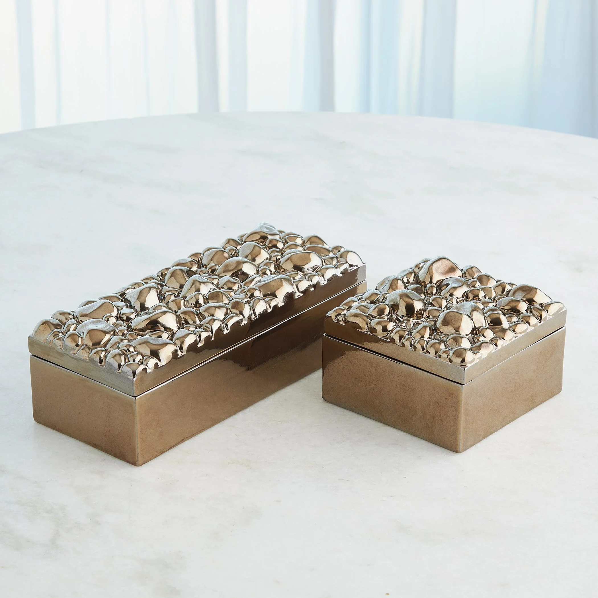 Global Views Pebbles Box Bronze - Image 5