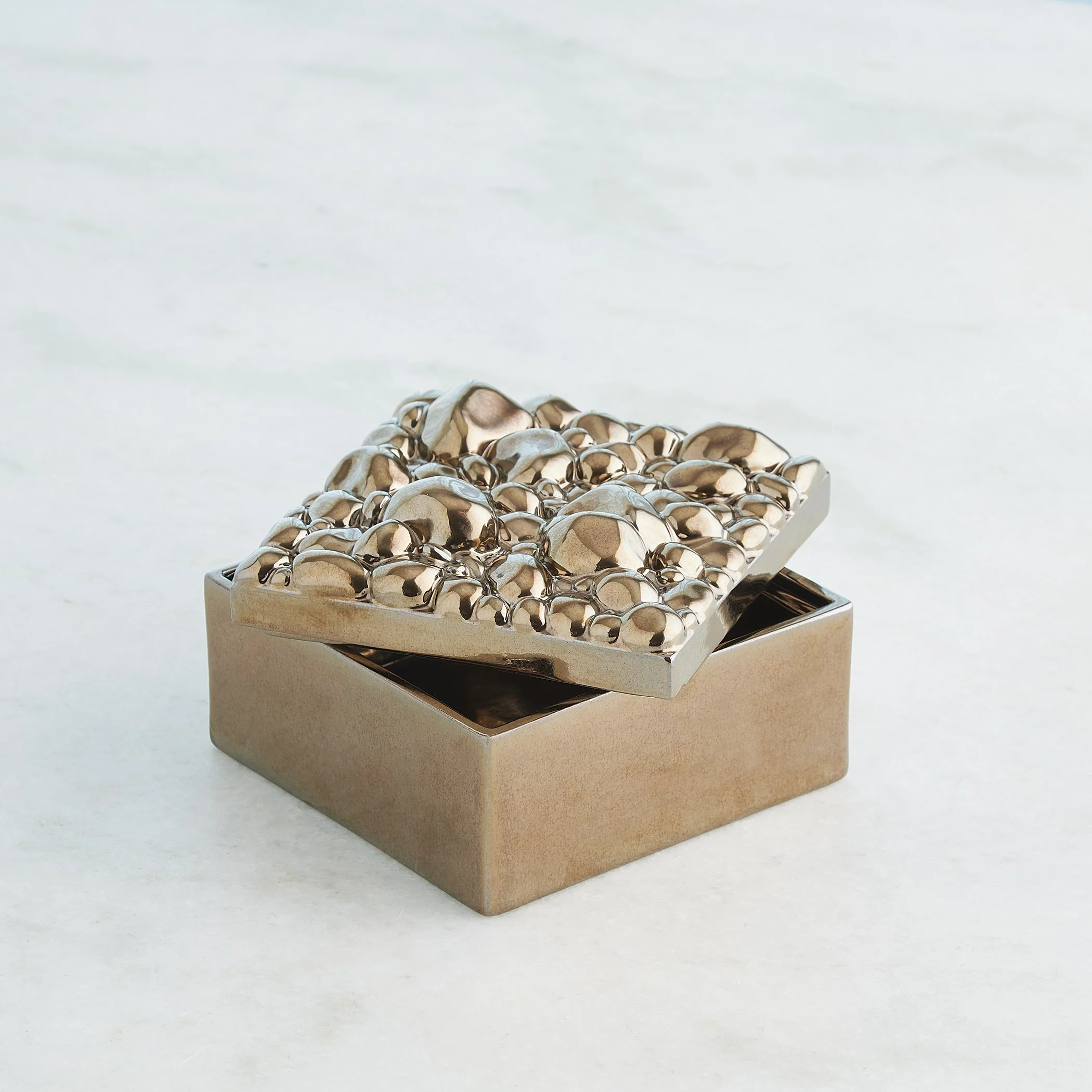 Global Views Pebbles Box Bronze - Image 9