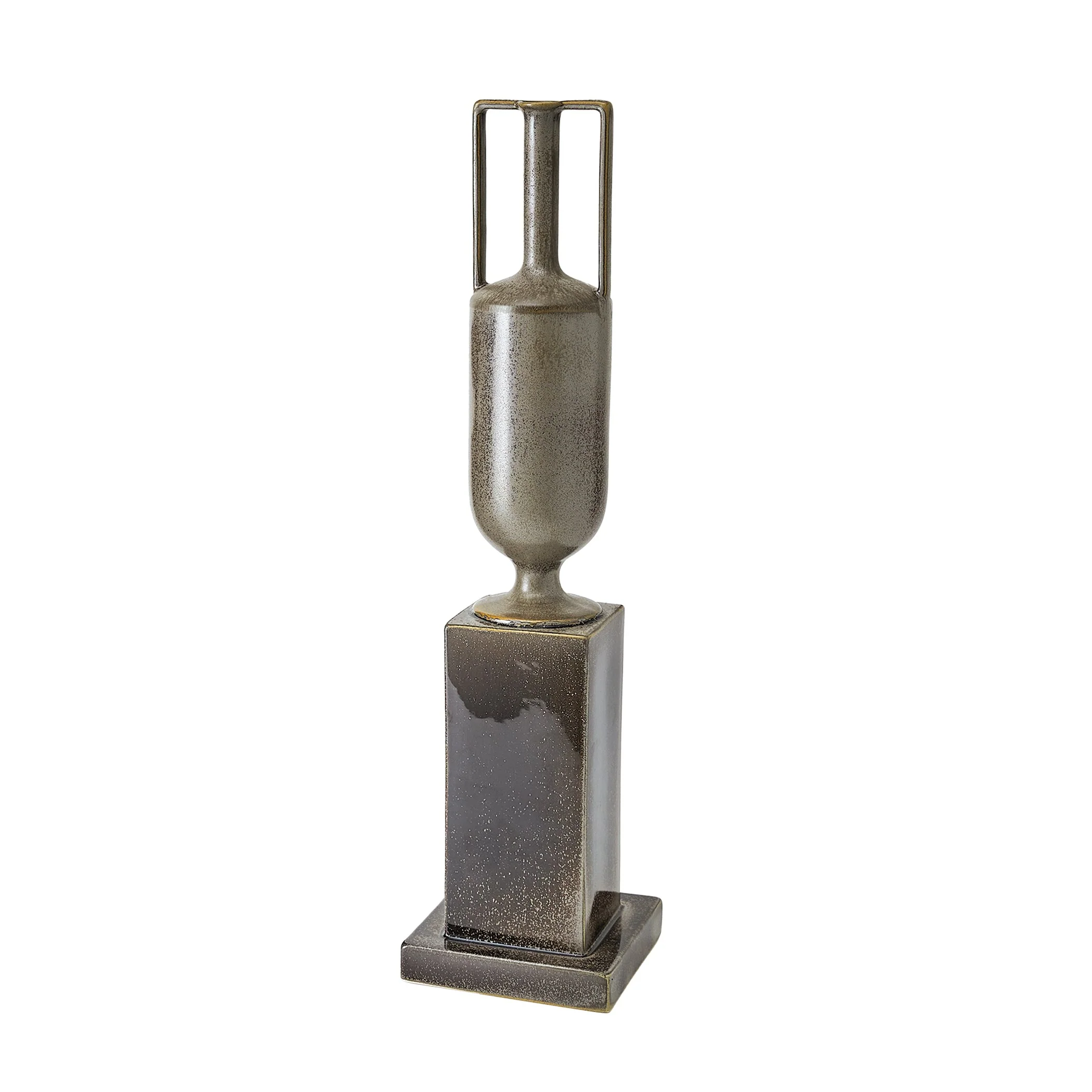 Global Views Pedestal Vase Reactive Silver - Image 10