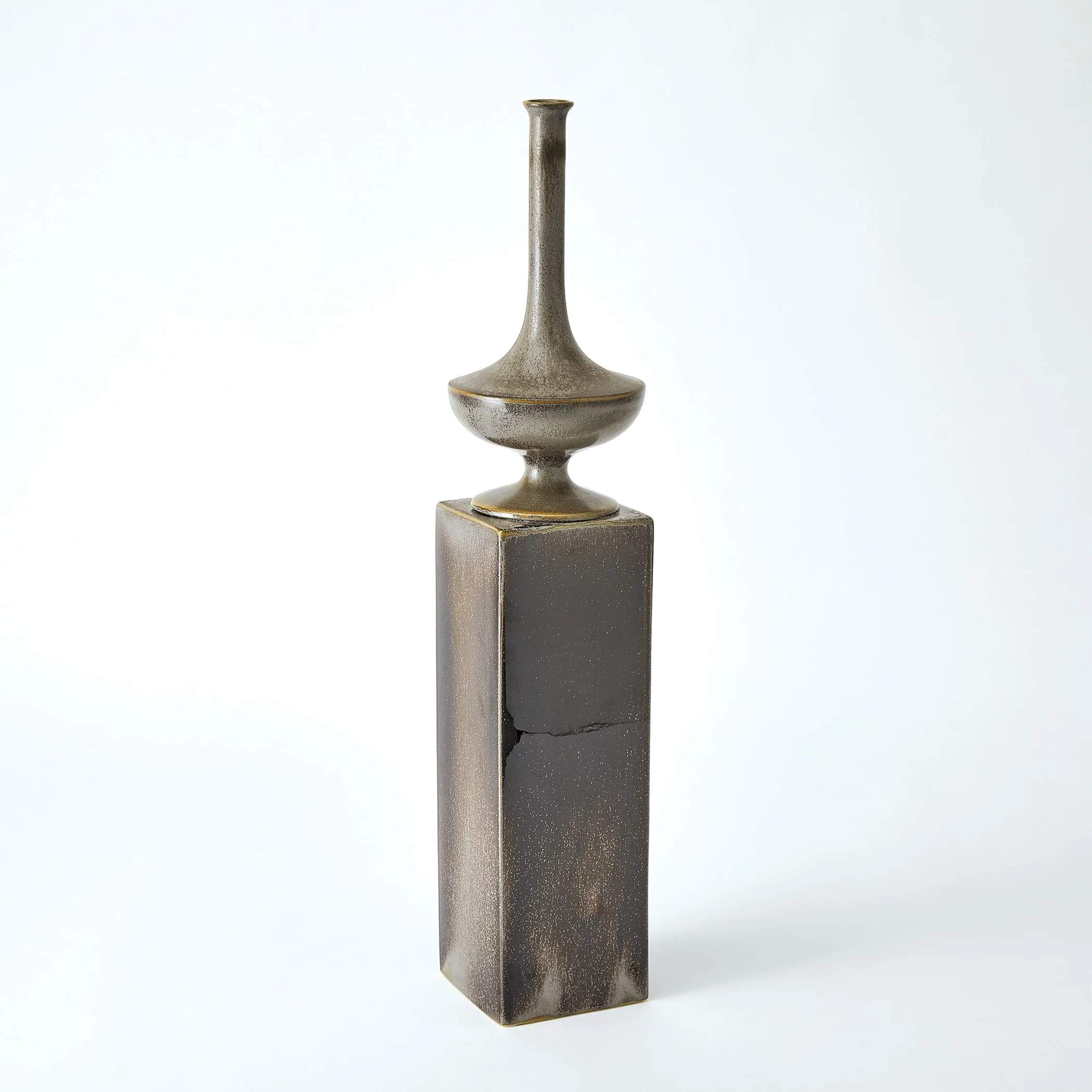 Global Views Pedestal Vase Reactive Silver - Image 11