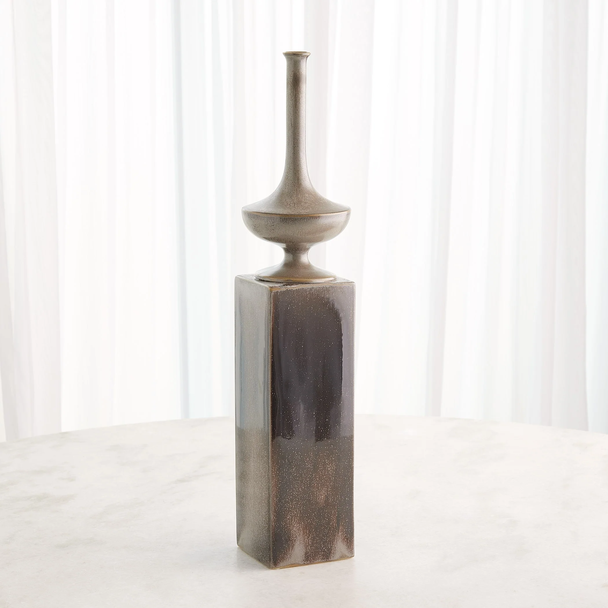 Global Views Pedestal Vase Reactive Silver - Image 12