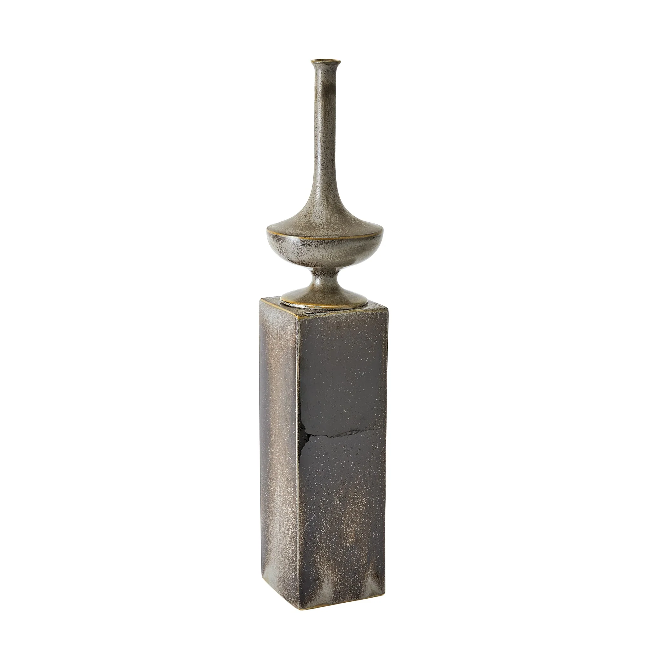 Global Views Pedestal Vase Reactive Silver - Image 14